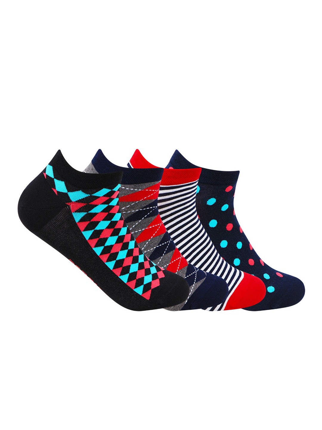 

Bonjour Men Pack Of 4 Assorted Ankle-Length Socks