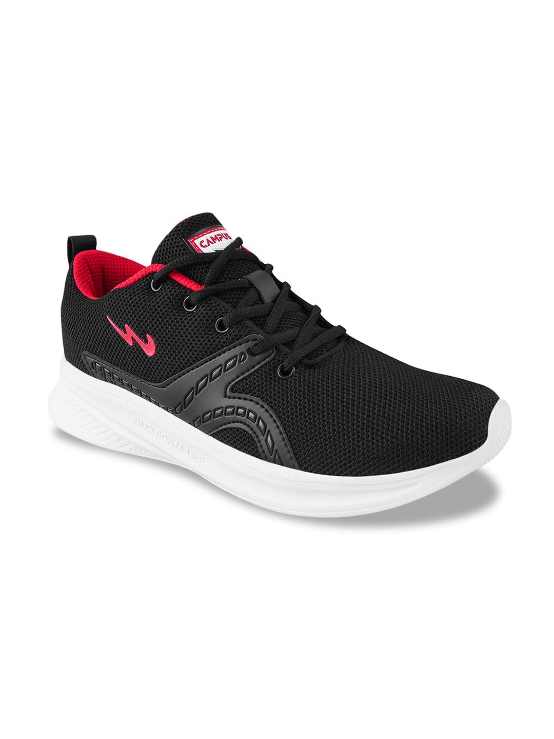 

Campus Men Black Solid Mesh Running Shoes