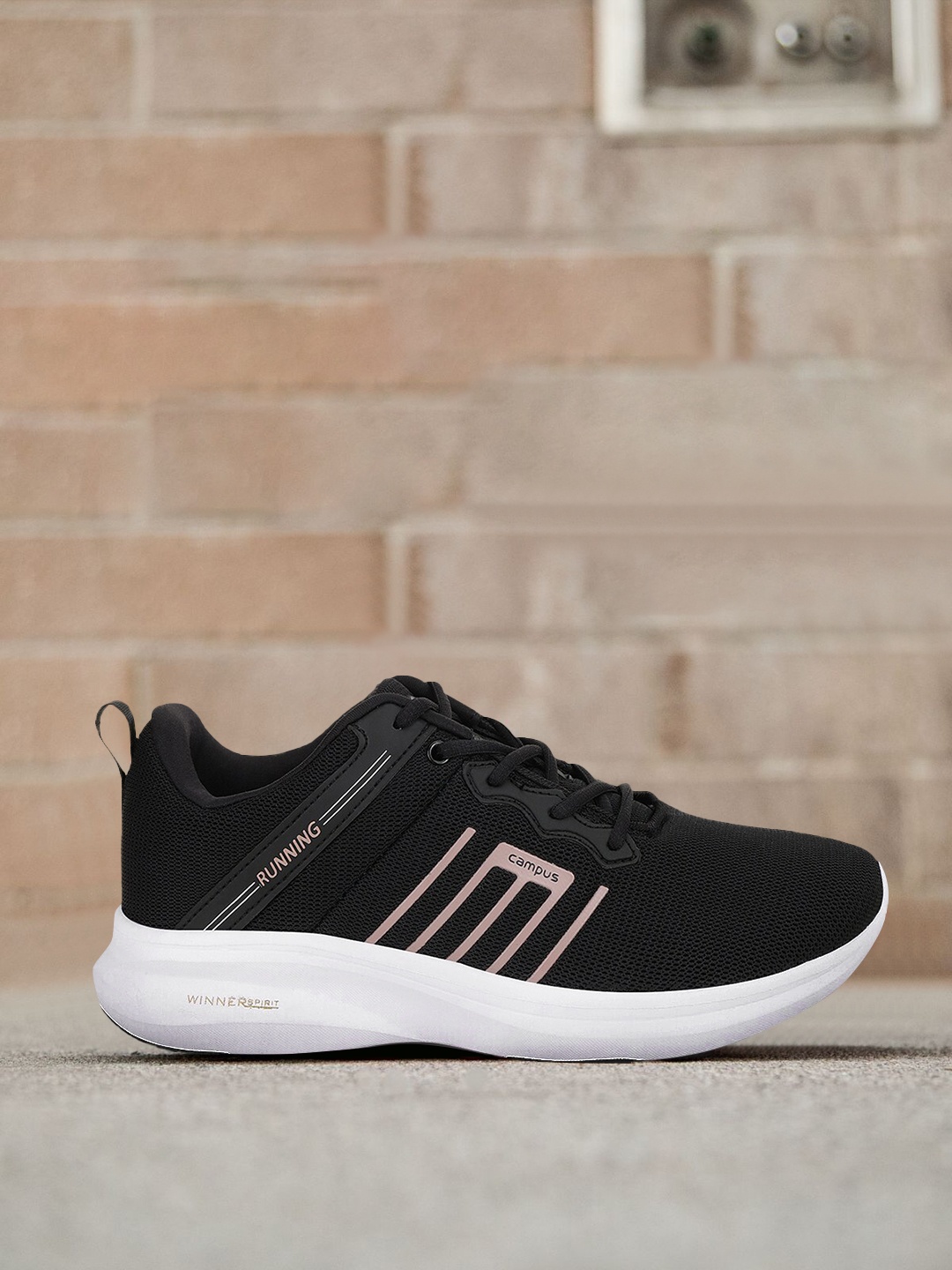 

Campus Men Black Mesh Running Shoes