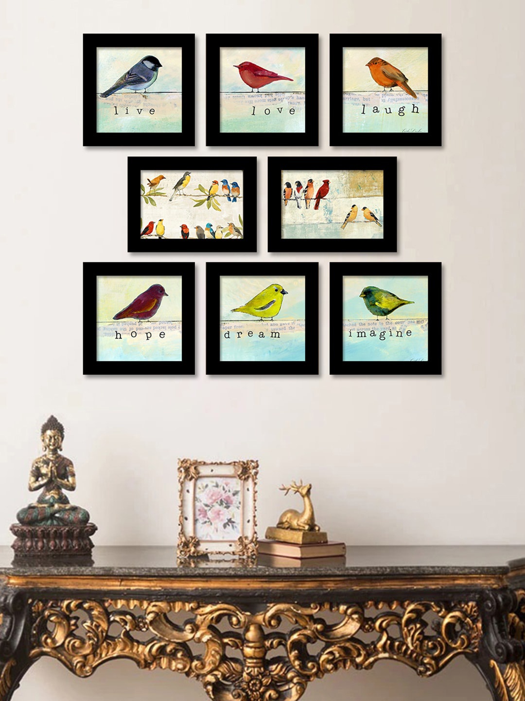 Art Street Black Set Of 6 Wall Painting