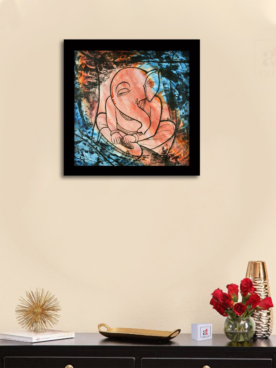 

Art Street Black & Brown Religious Theme Printed Framed Wall Art