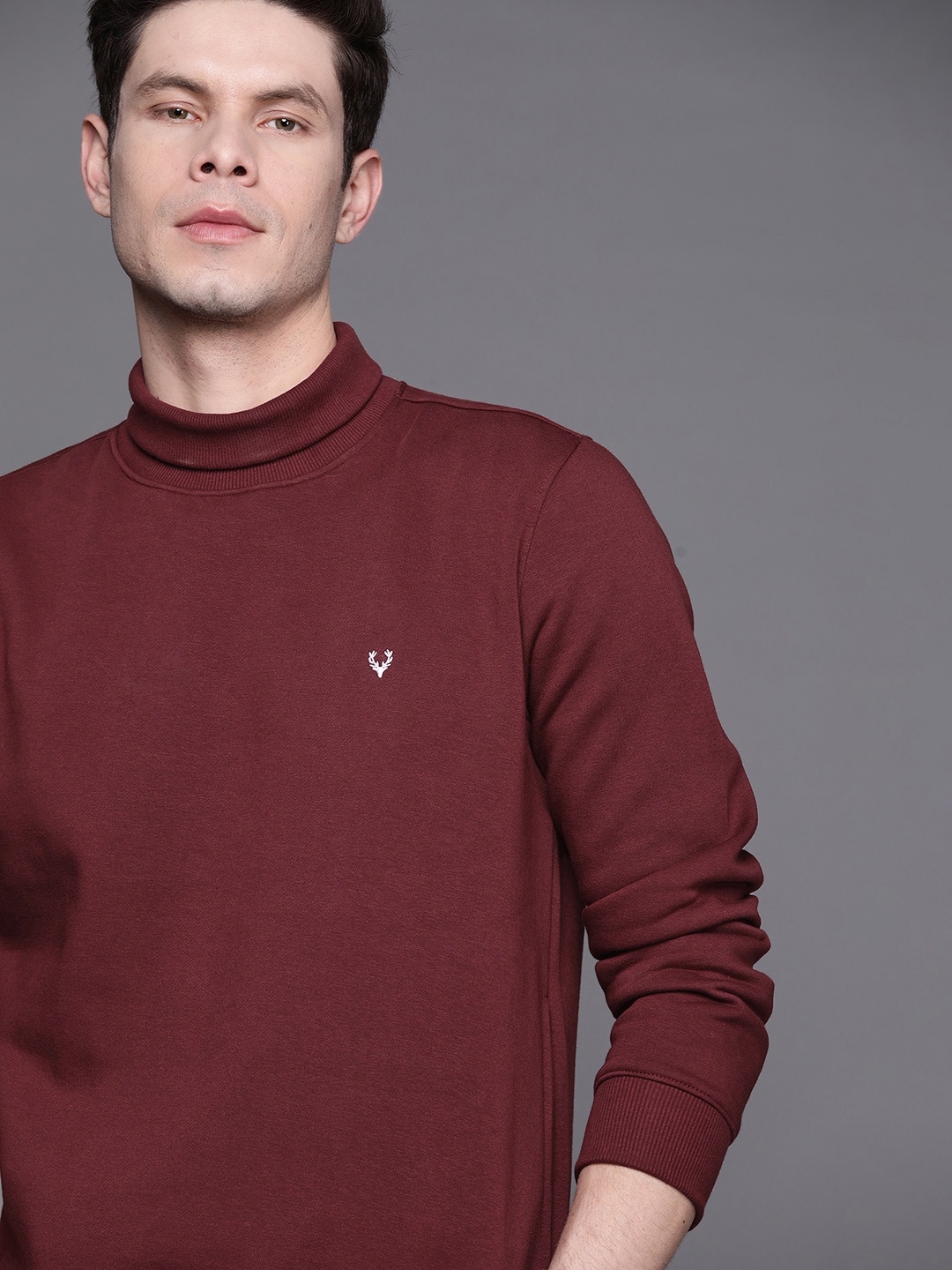 

Allen Solly Men Maroon Sweatshirt