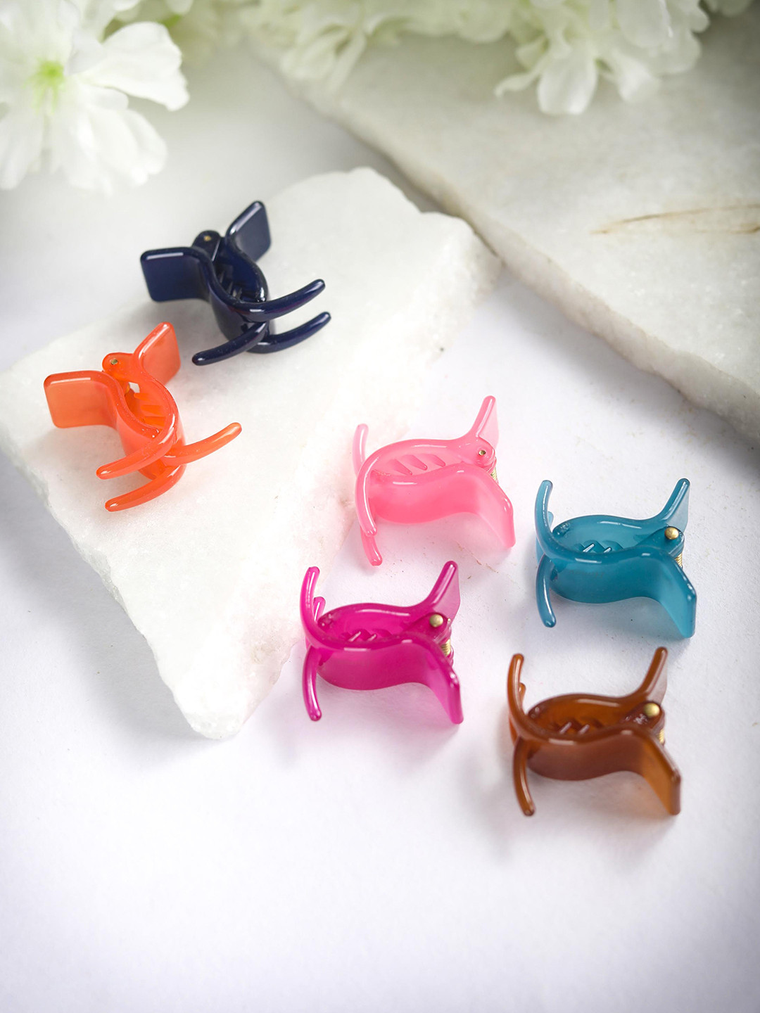 

Priyaasi Women Pink & Blue Set of 6 Plastic Claw Clip