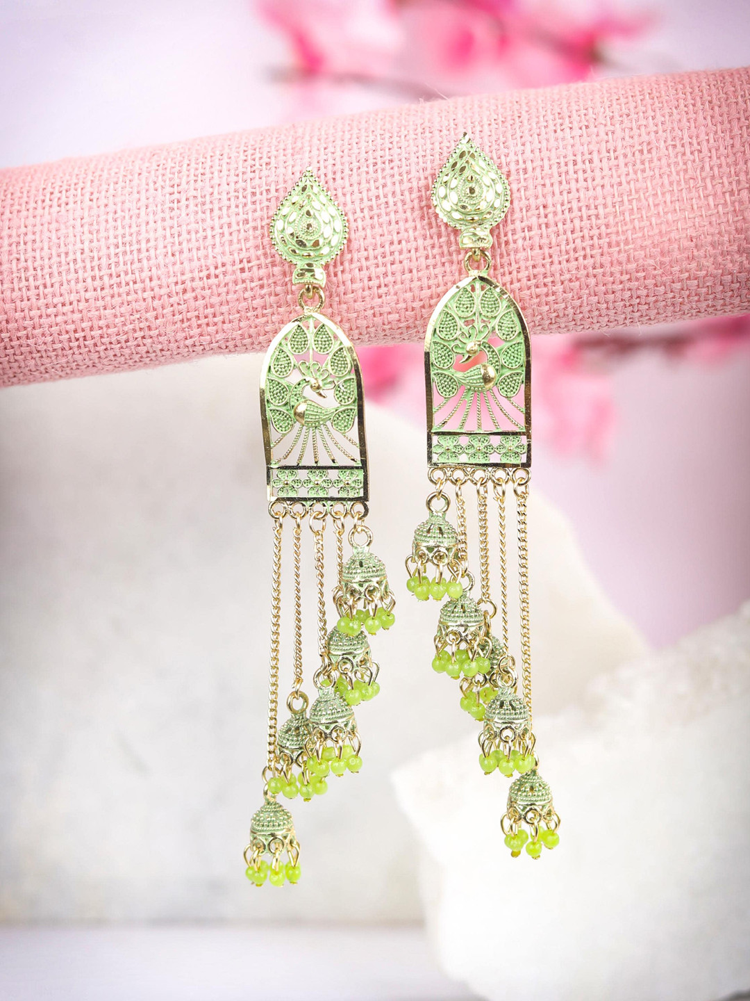 

Priyaasi Woman Green Contemporary Drop Earrings