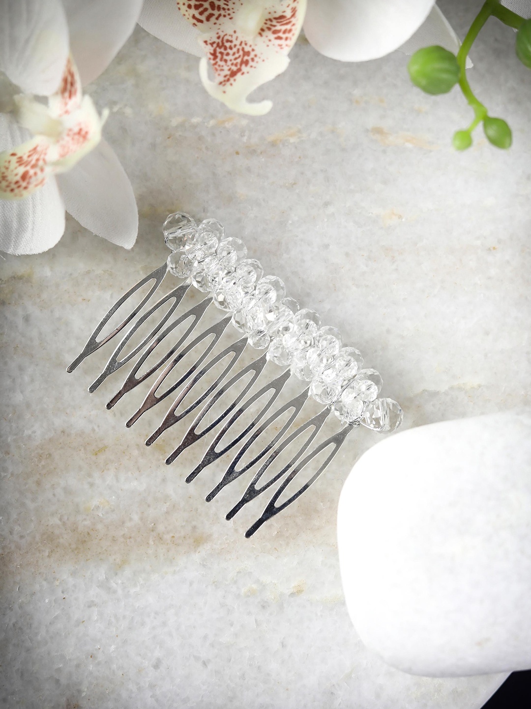 

Priyaasi Women White Embellished Hair Pin