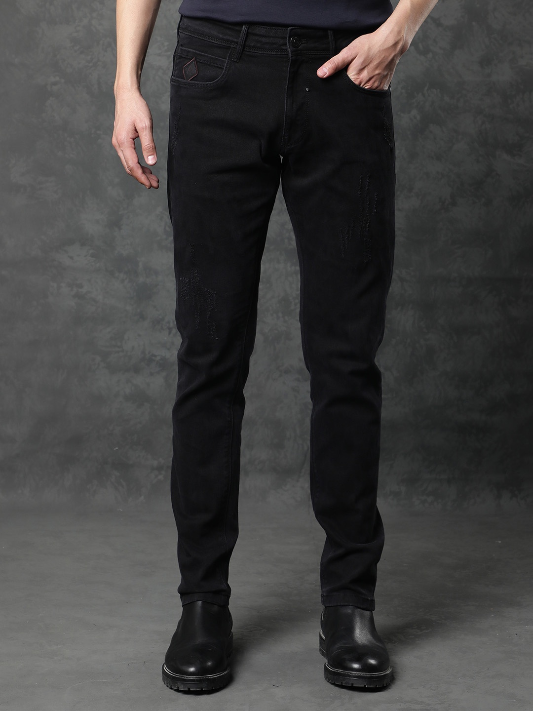 

RARE RABBIT Men Astra Slim Fit Jeans, Black