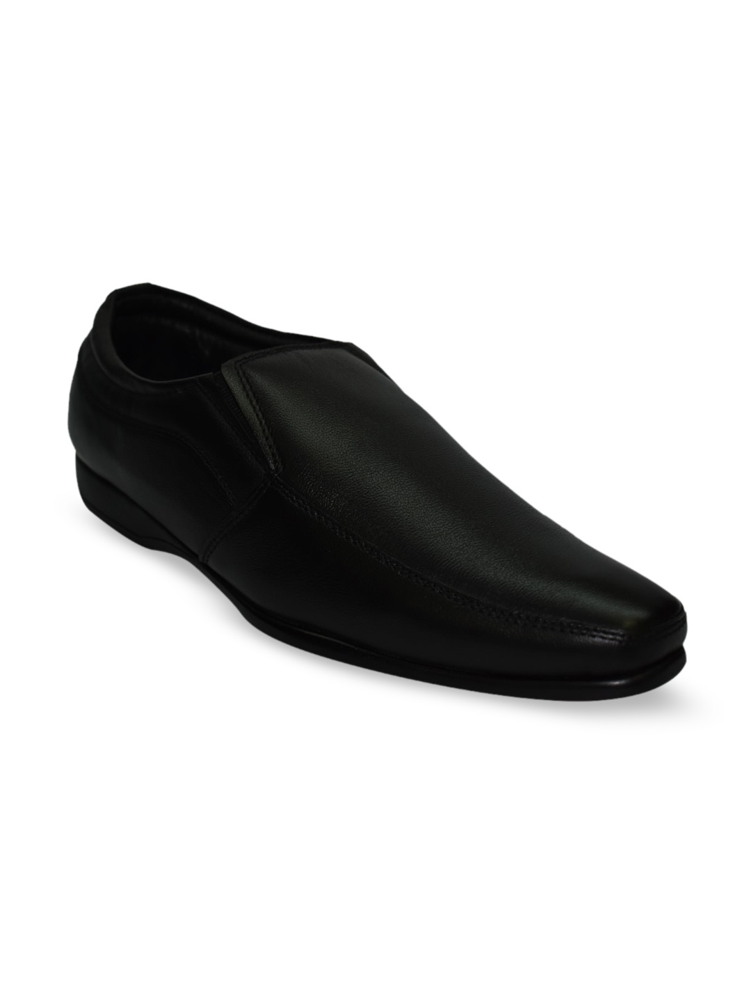 

Ajanta Men Black Textured Formal Slip-On Shoe