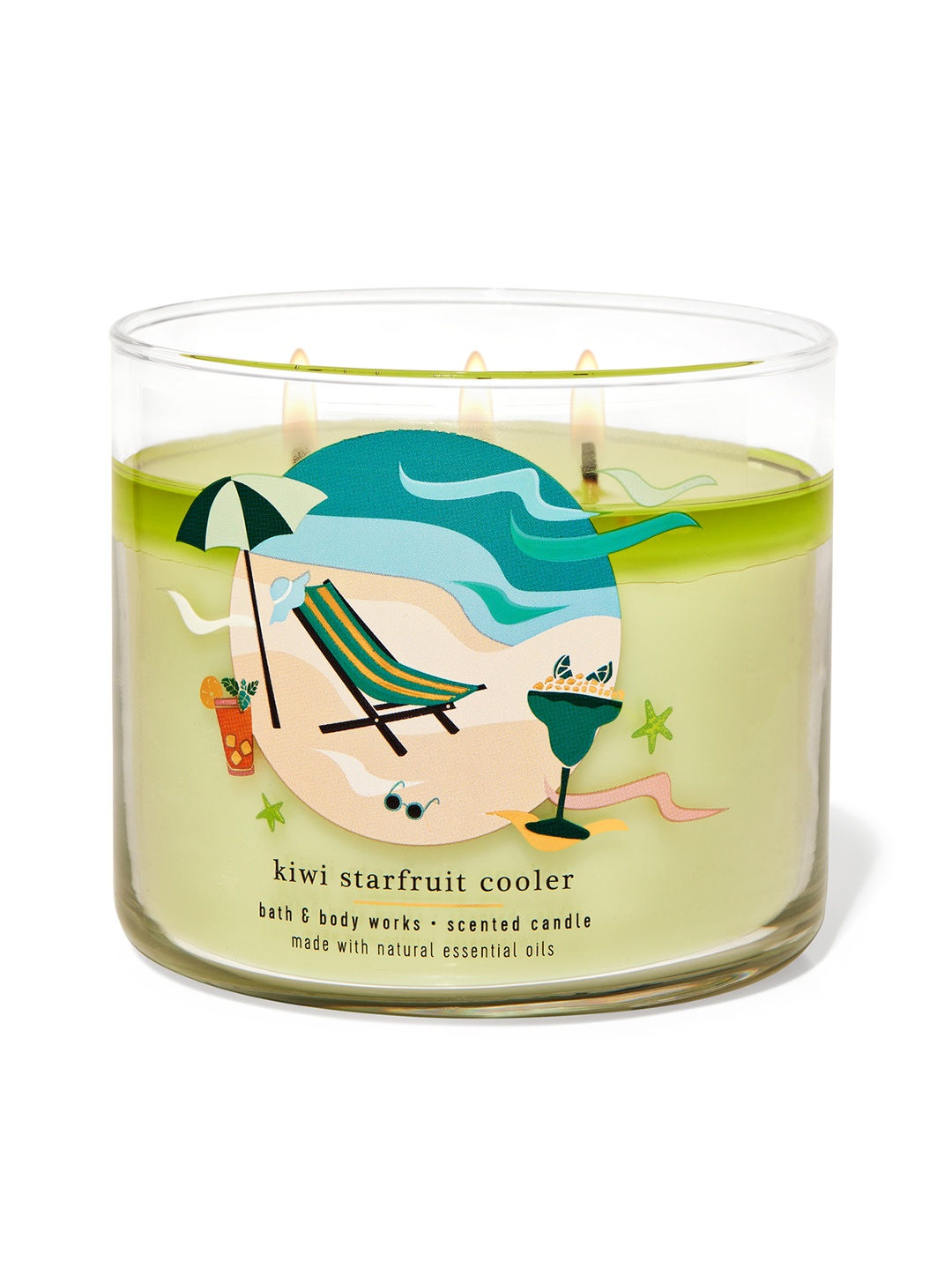 

Bath & Body Works Kiwi Starfruit Cooler 3-Wick Candle, Green