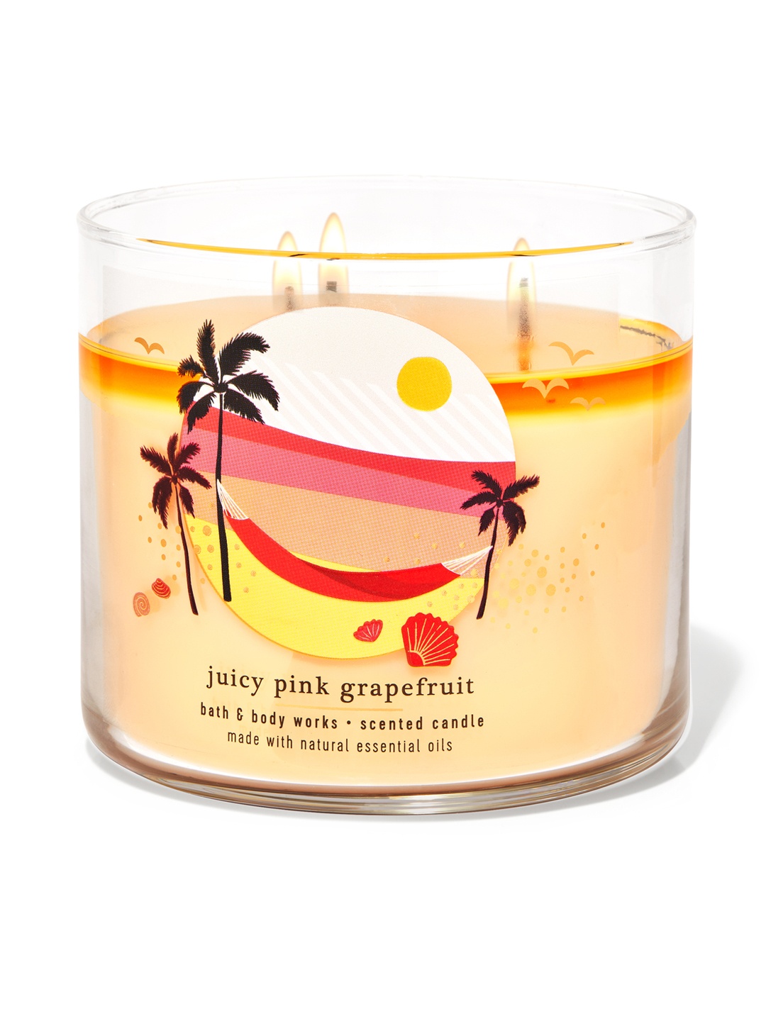 

Bath & Body Works Juicy Pink Grapefruit 3-Wick Candle, Orange