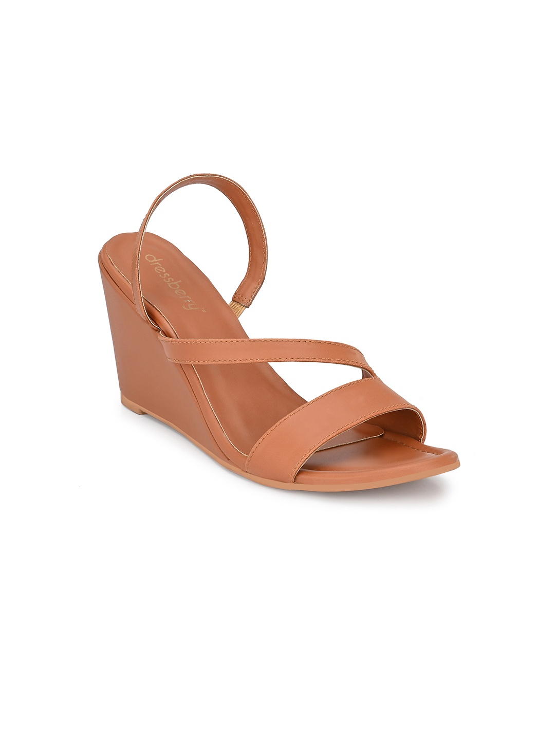 

DressBerry Tan Wedge Sandals