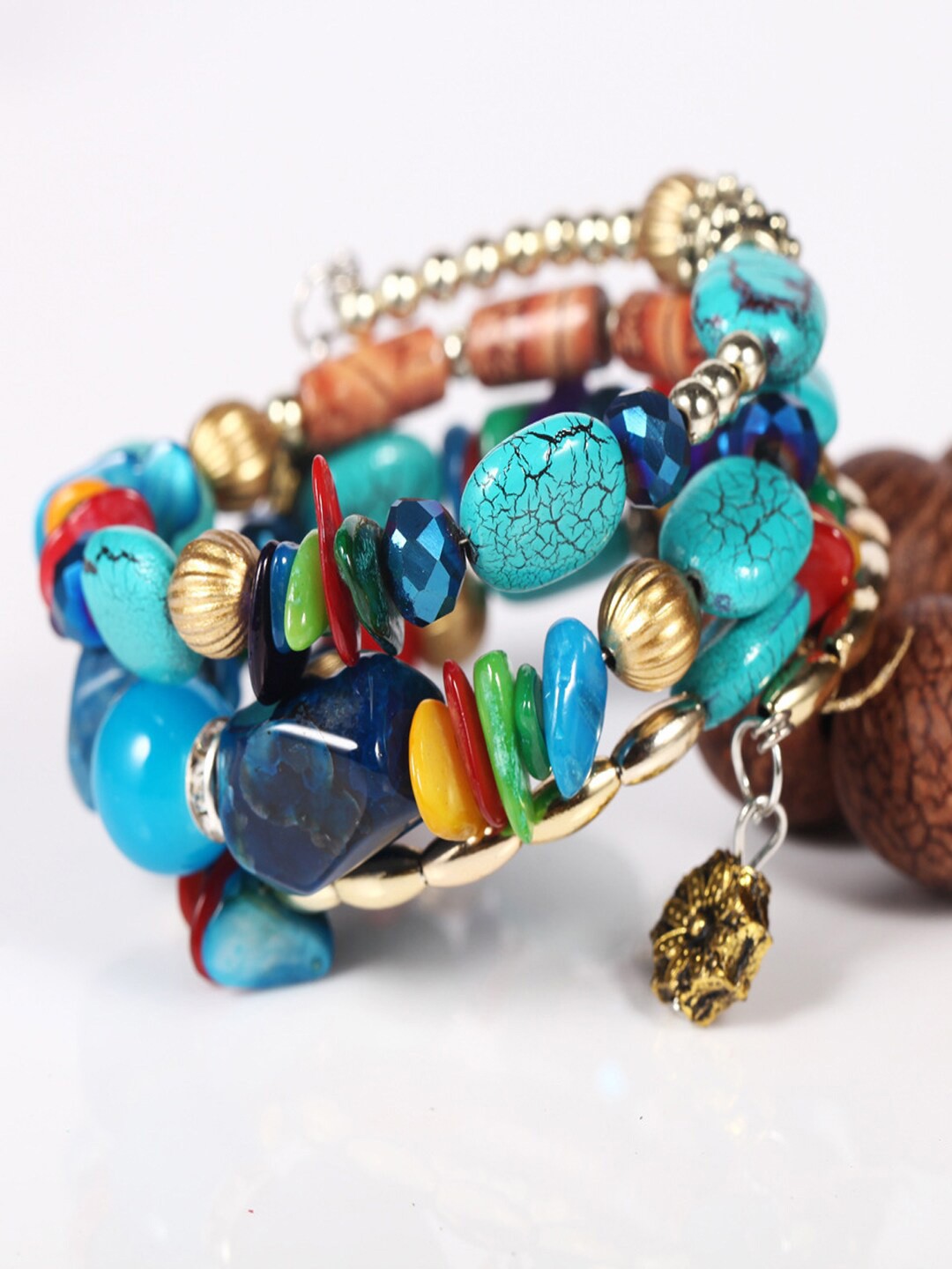 

Shining Diva Fashion Women Multicoloured Artificial Stones Multistrand Bracelet, Multi
