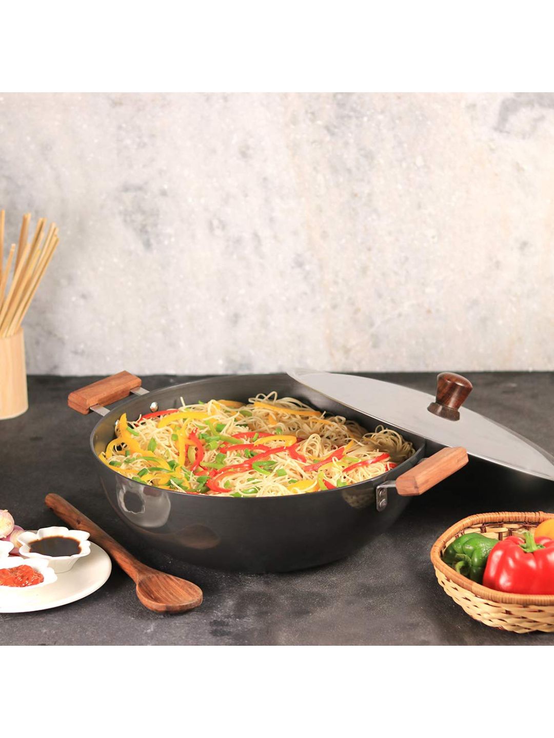 

Wonderchef Unisex Black Solid Ebony Aluminium Hard Anodized Kadhai