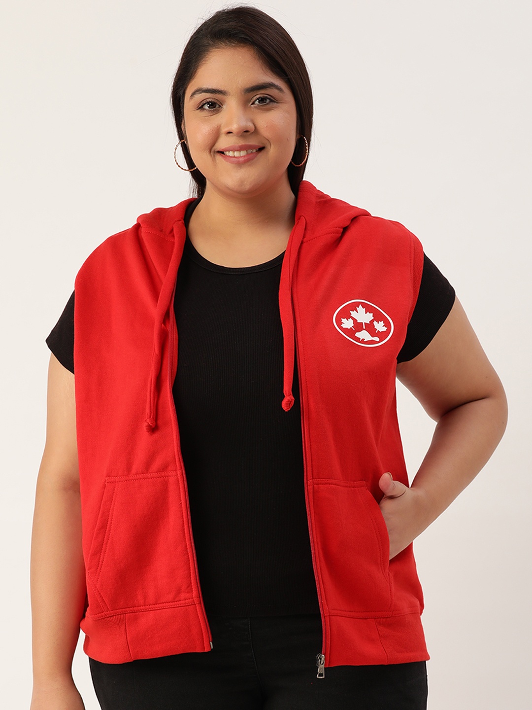 

Rute Women Red Hooded Sweatshirt