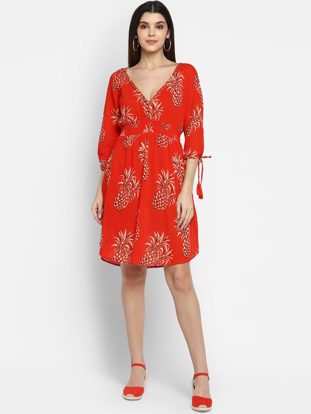 

Aditi Wasan Red Floral Dress