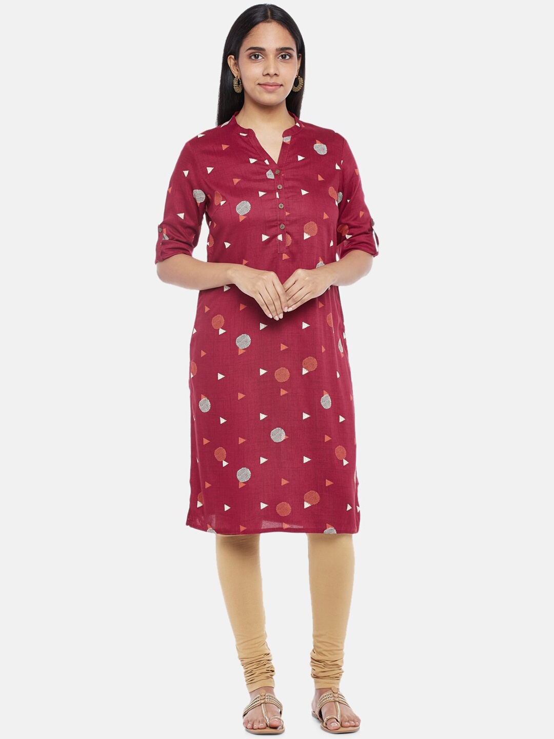

RANGMANCH BY PANTALOONS Women Red Floral Printed Kurta