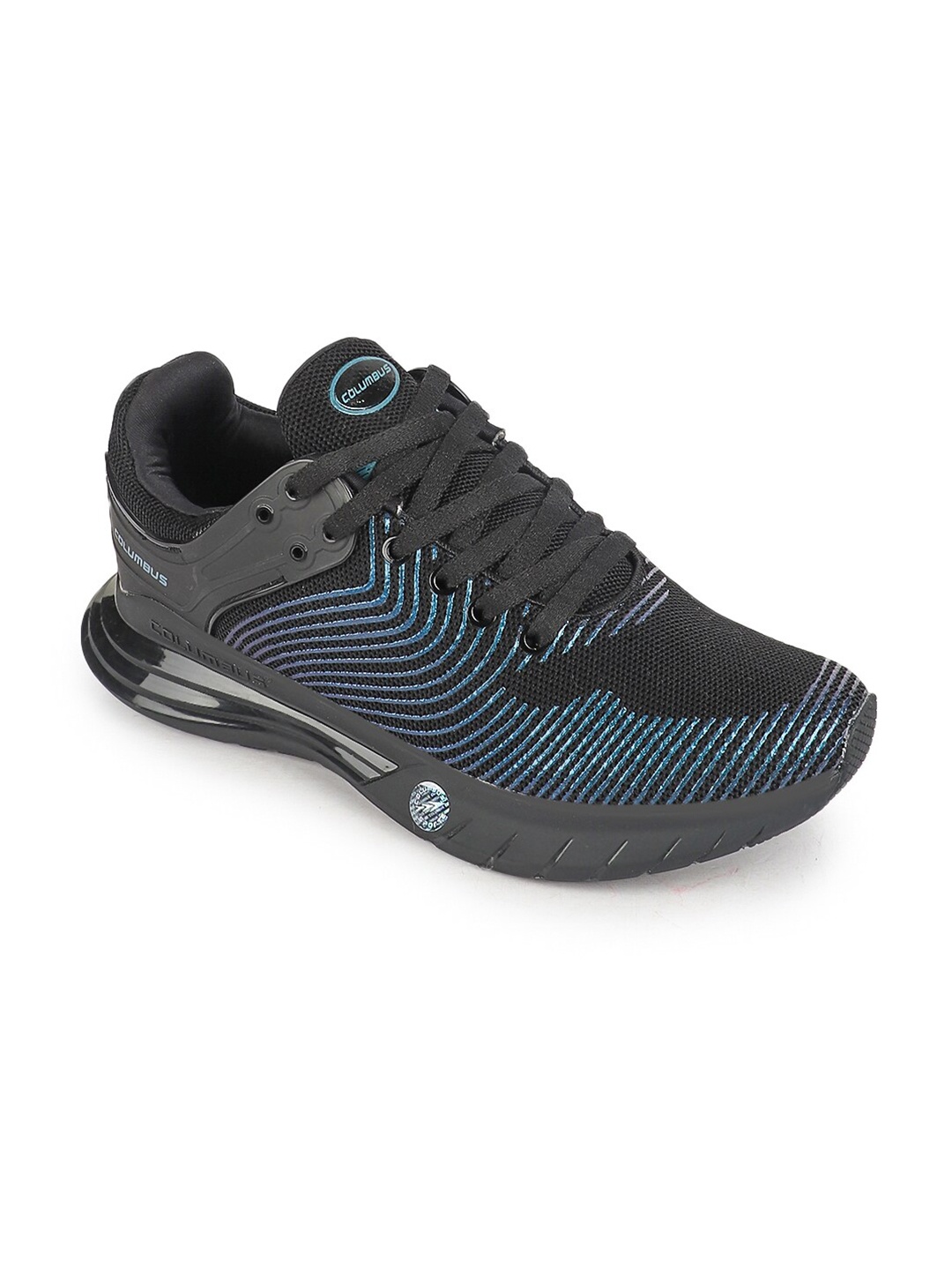 

Columbus Men Black Mesh Running Non-Marking Shoes