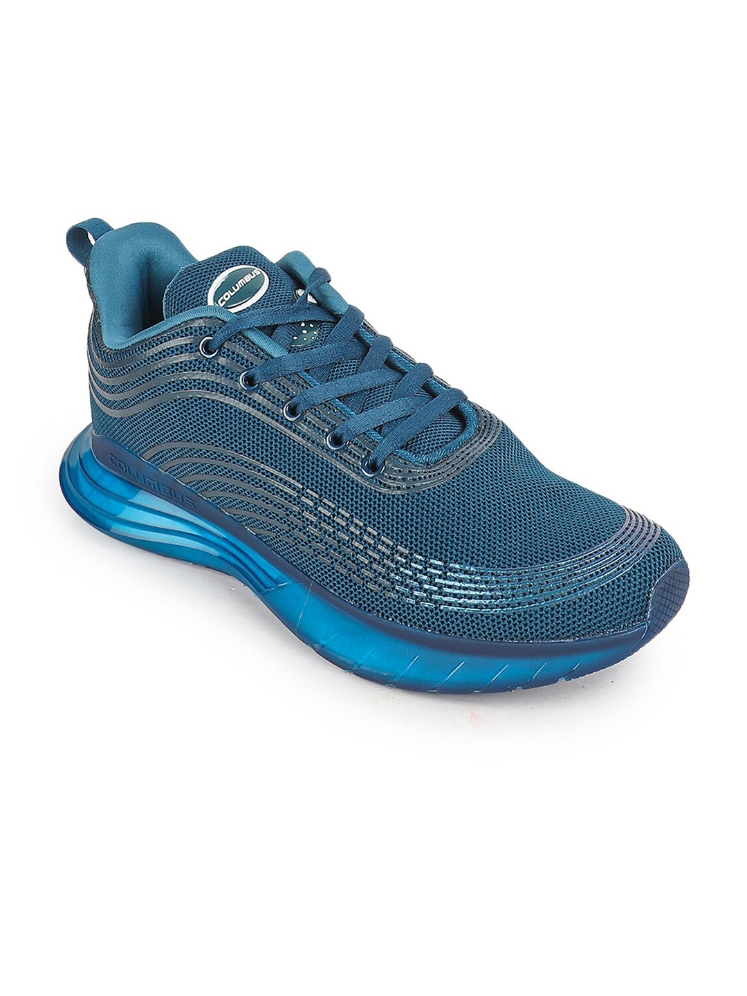 

Columbus Men Blue Textile Running Non-Marking Shoes
