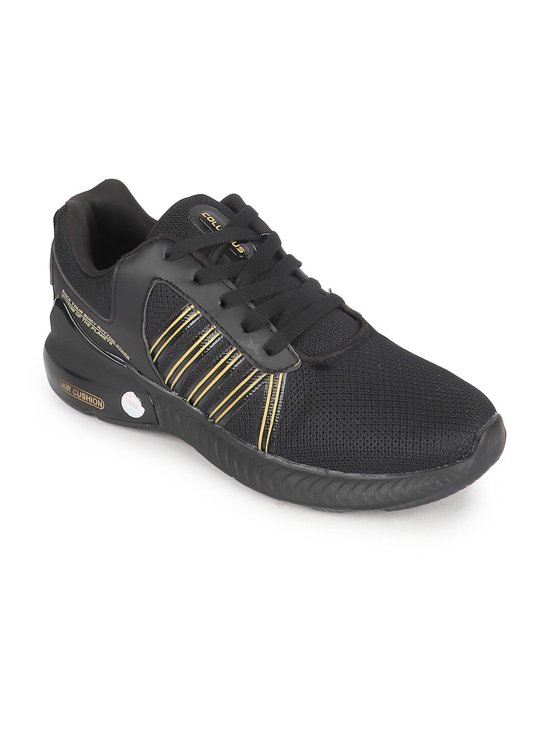 

Columbus Men Black Mesh Running Non-Marking Shoes
