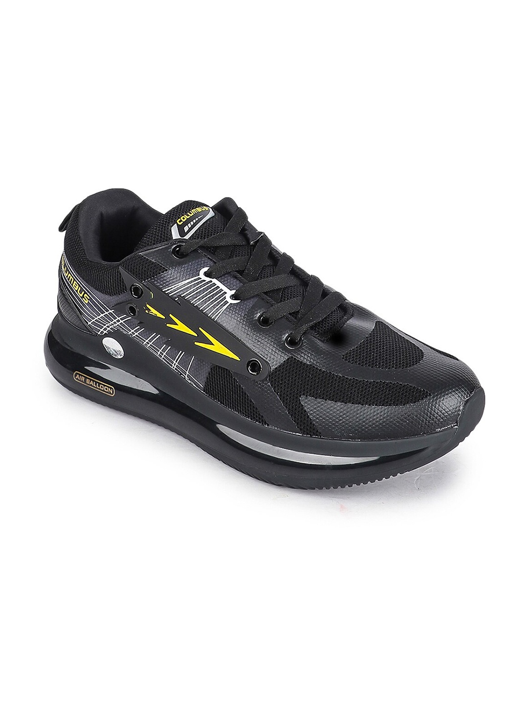 

Columbus Men Black Mesh Running Non-Marking Shoes