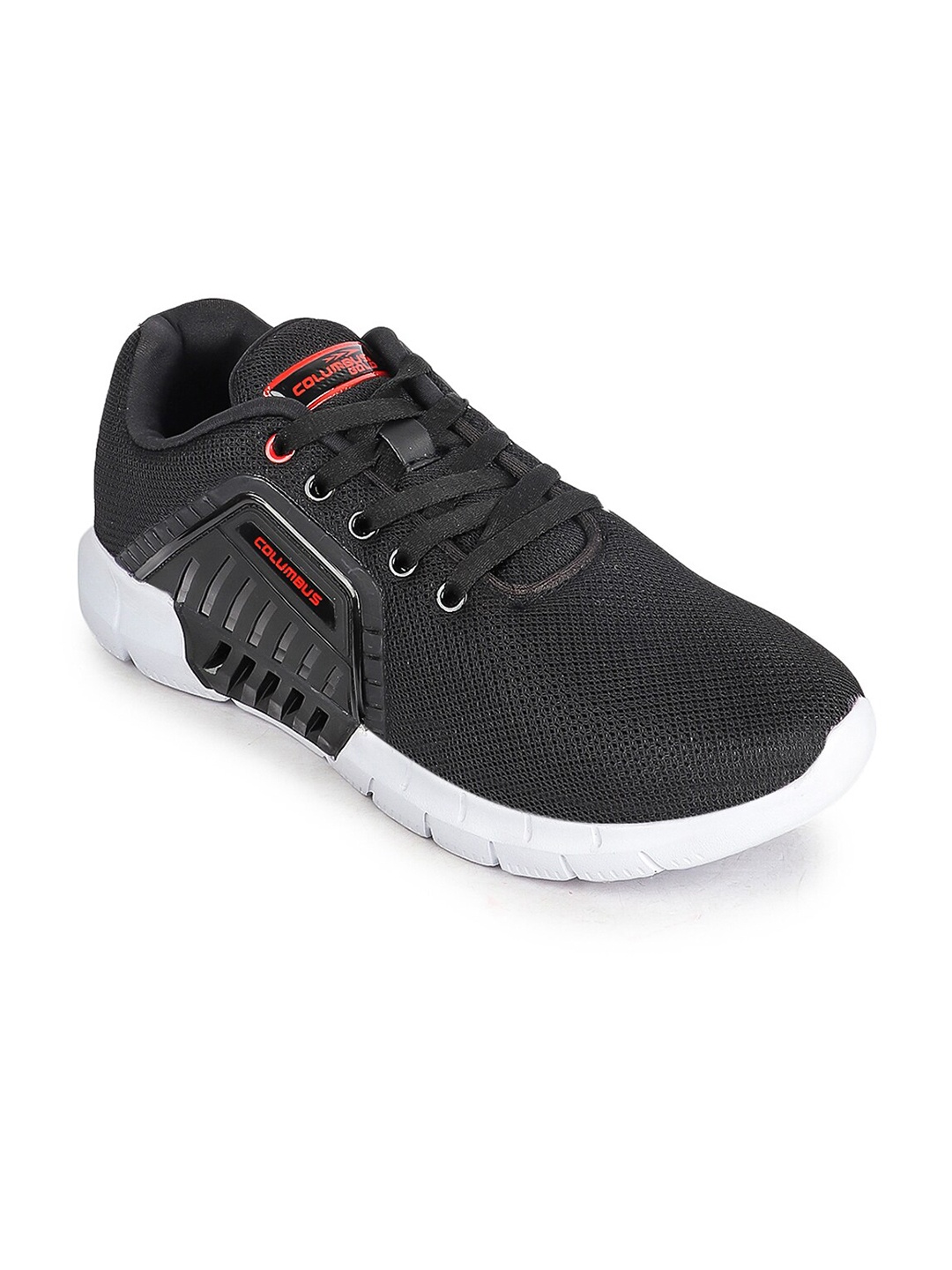 

Columbus Men Black Mesh Running Non-Marking Shoes