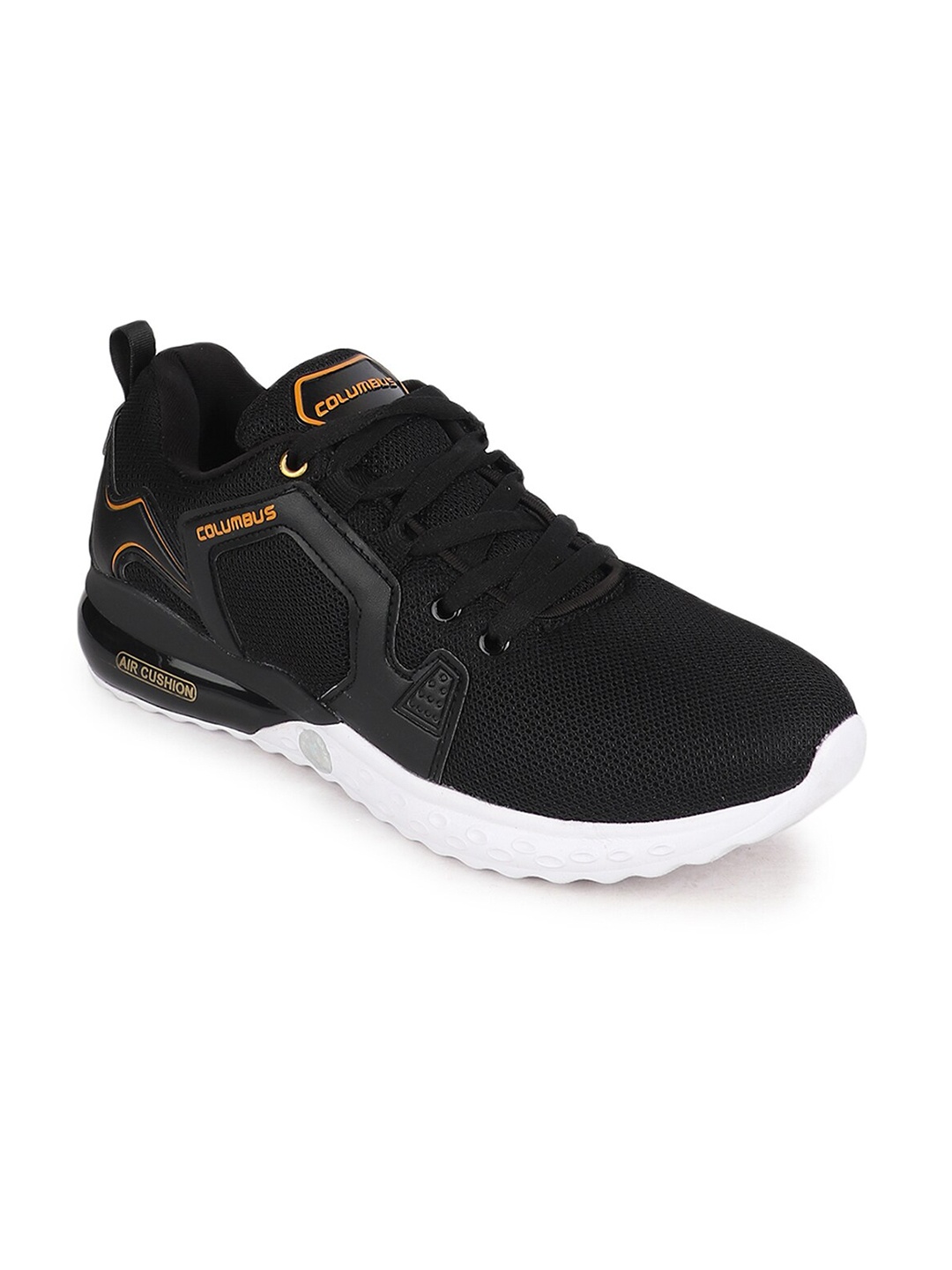 

Columbus Men Black Mesh Running Non-Marking Shoes