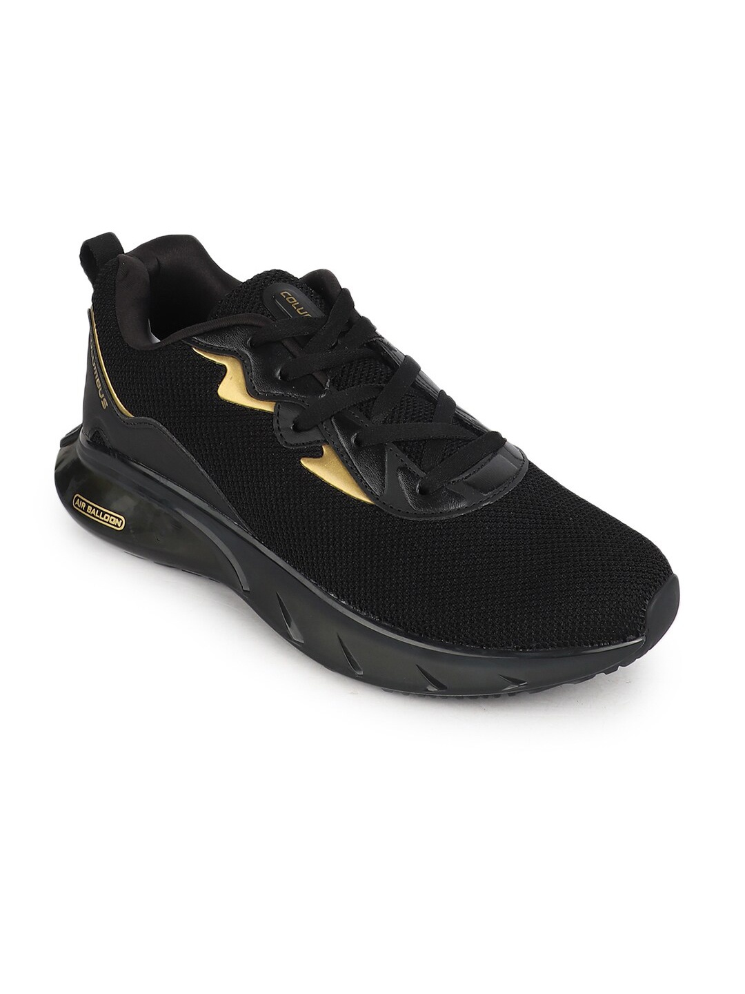 

Columbus Men Black & Golden Mesh Running Non-Marking Shoes