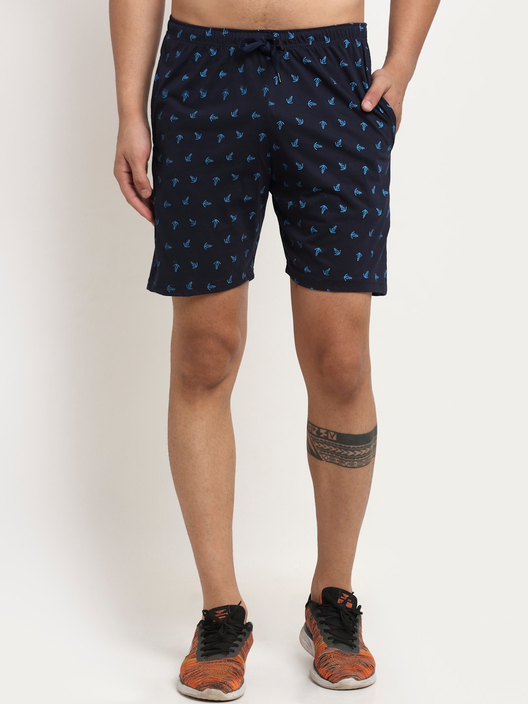 

VIMAL JONNEY Men Navy Blue Printed Regular Shorts
