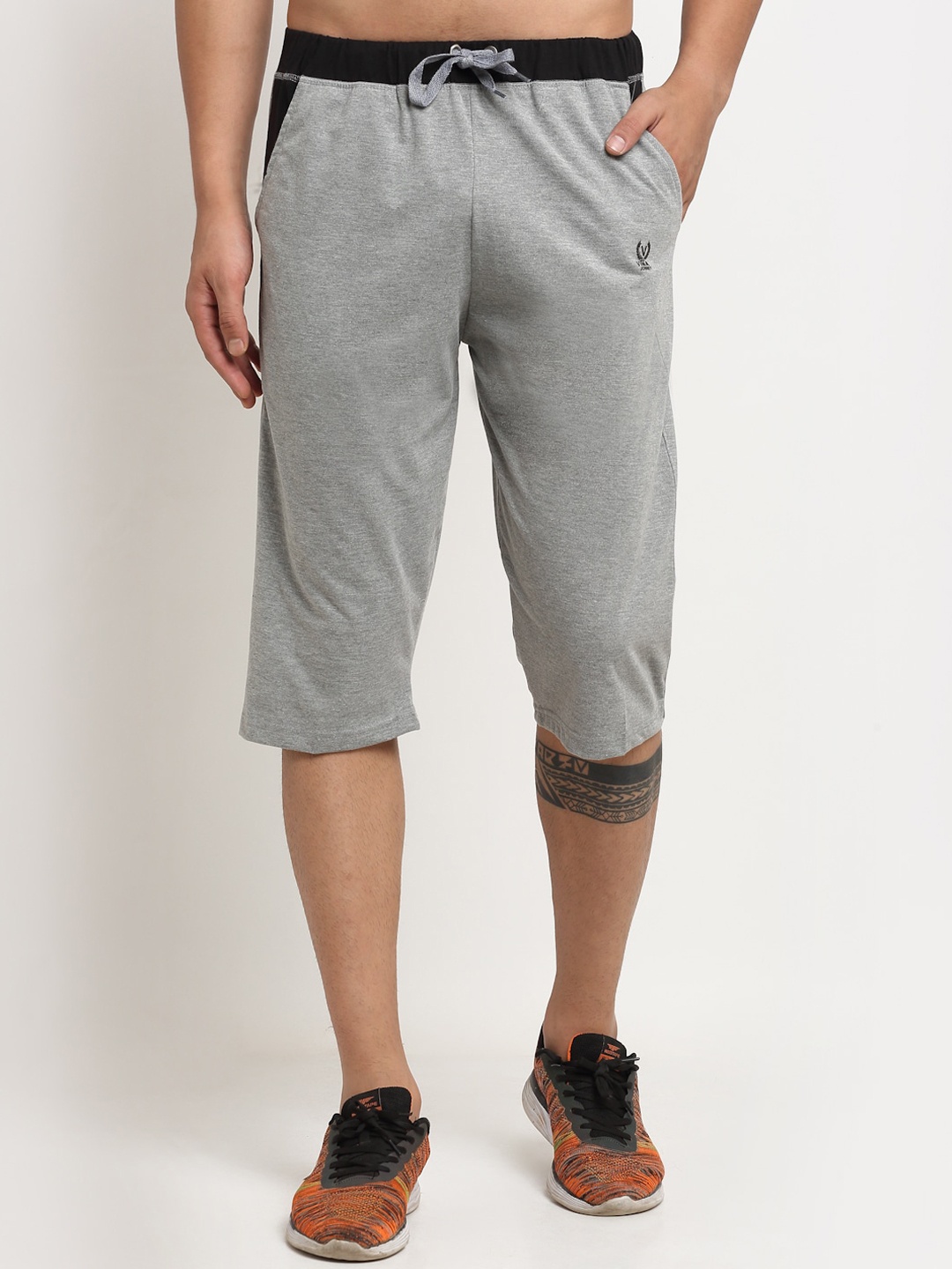 

VIMAL JONNEY Men Grey Solid Mid-Rise Regular Shorts