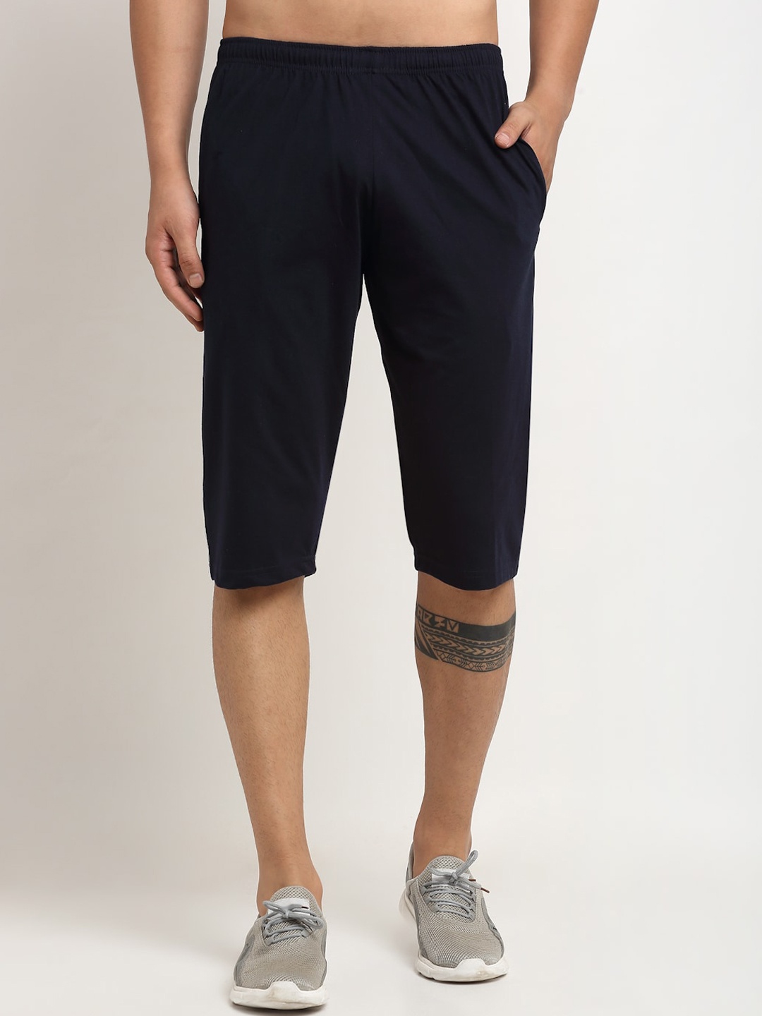 

VIMAL JONNEY Men Navy Blue Solid Regular Shorts