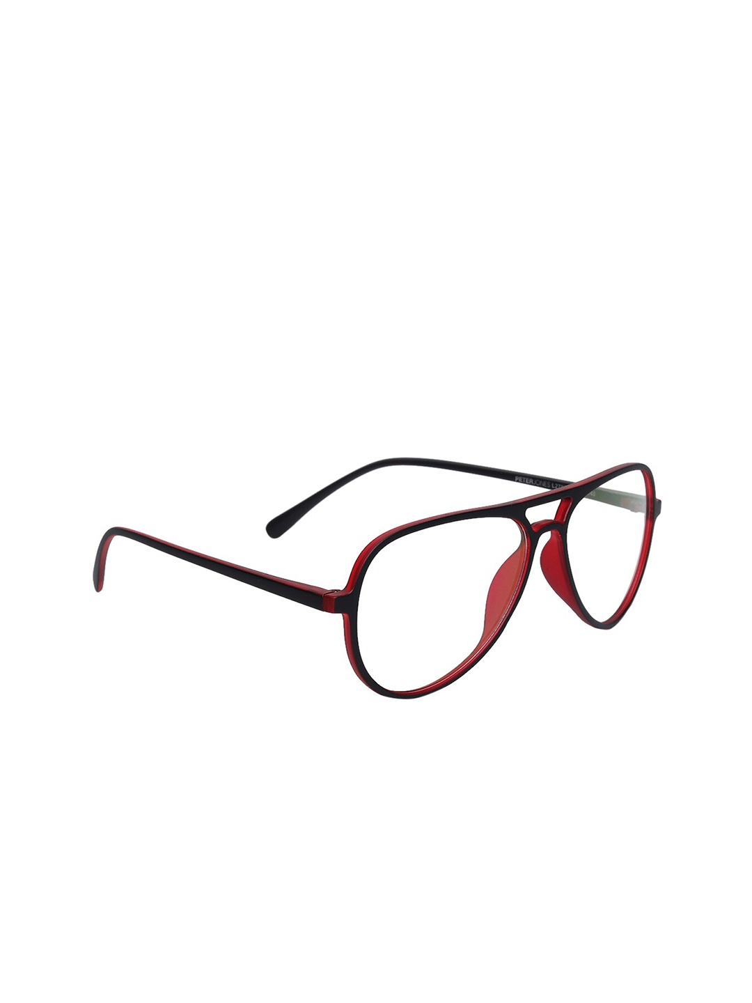 

Peter Jones Eyewear Unisex Red Anti Glare Aviator Computer Glasses, Black