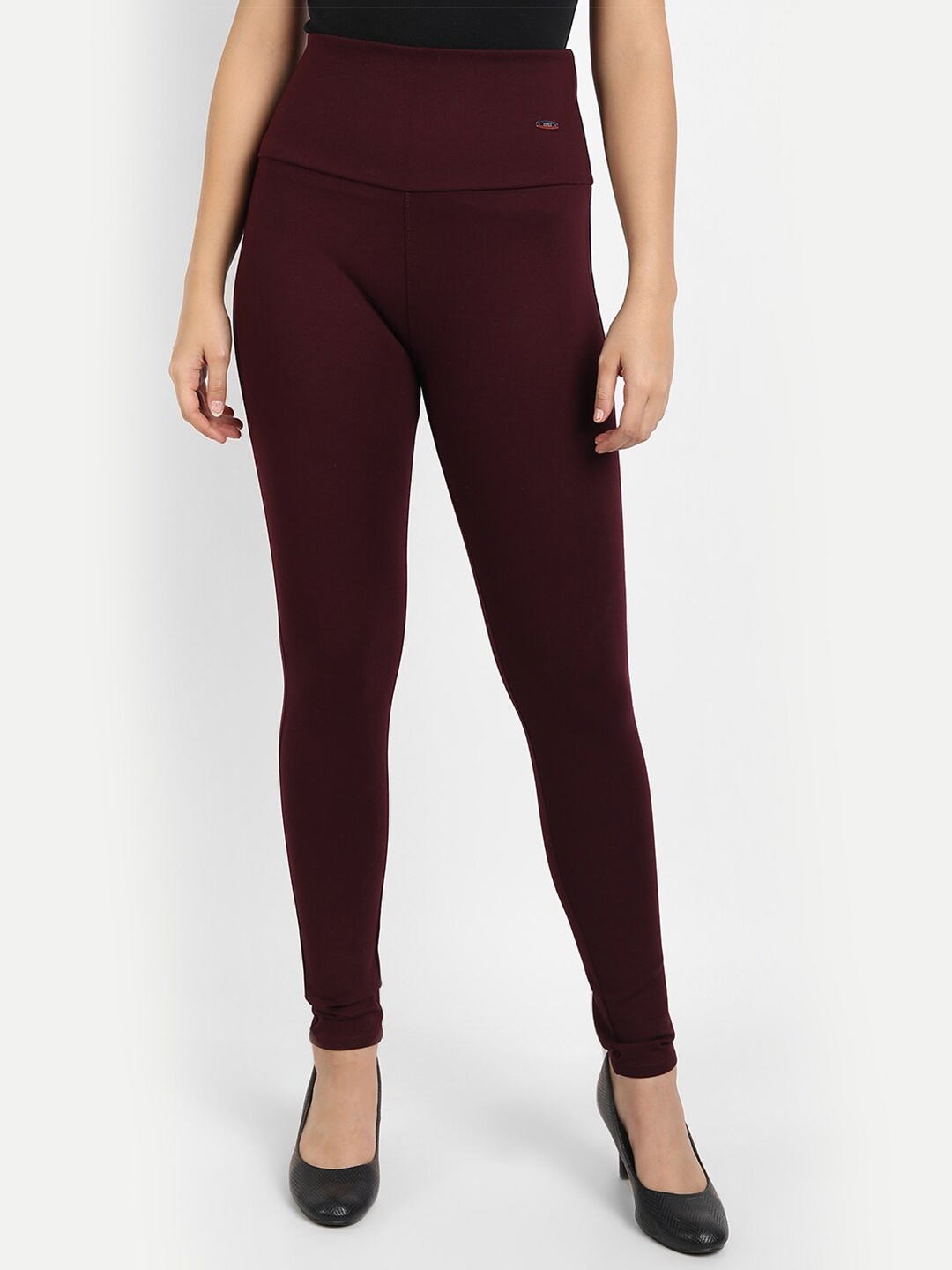 

BROADSTAR Women Maroon Solid Skinny-Fit Jeggings