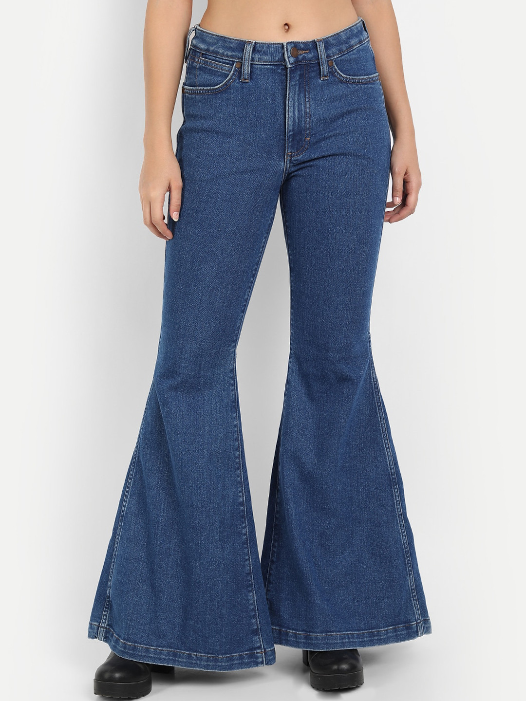 

BROADSTAR Women Blue Comfort Bootcut High-Rise Jeans
