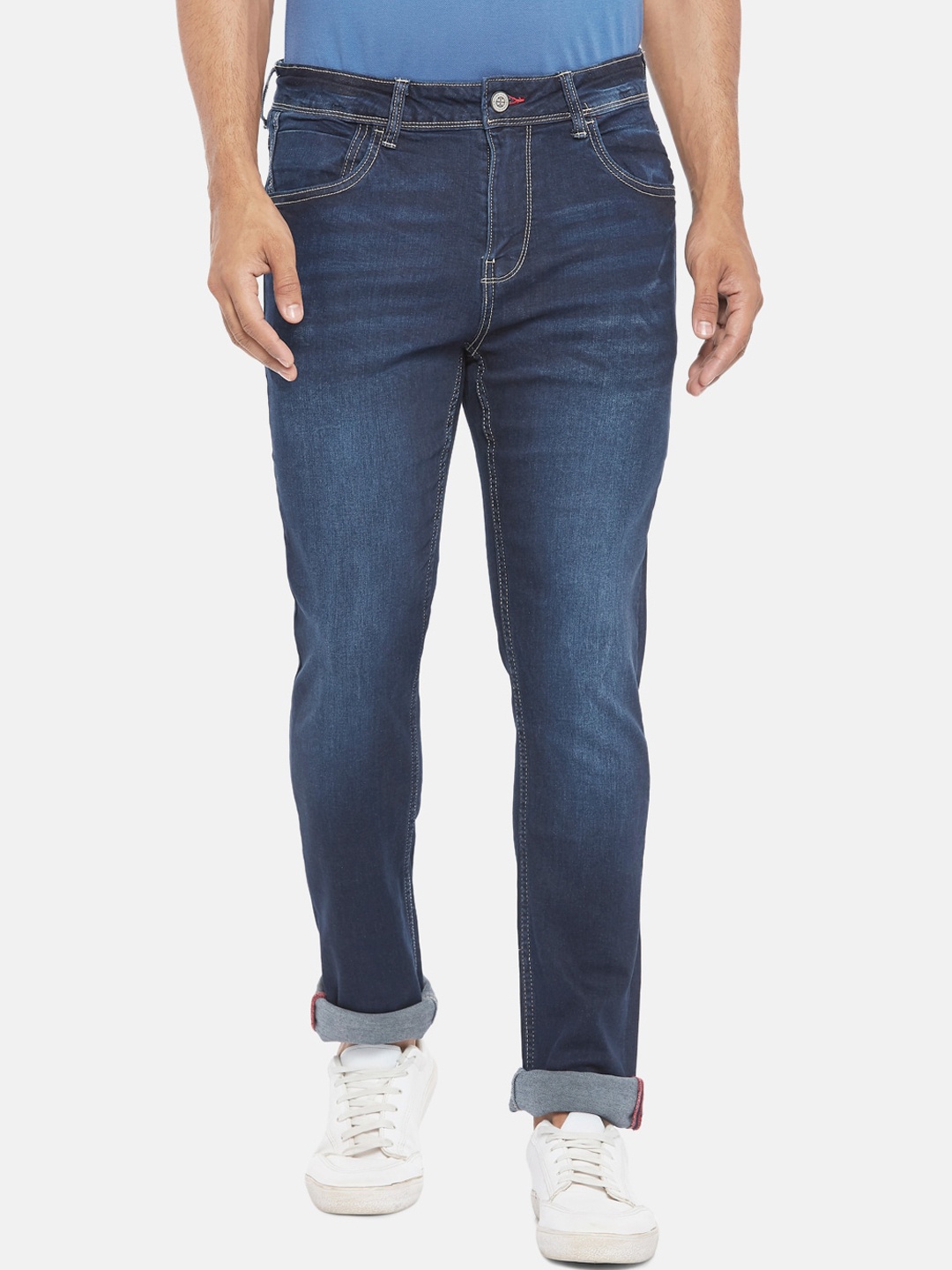 

BYFORD by Pantaloons Men Blue Tapered Fit Low-Rise Light Fade Jeans