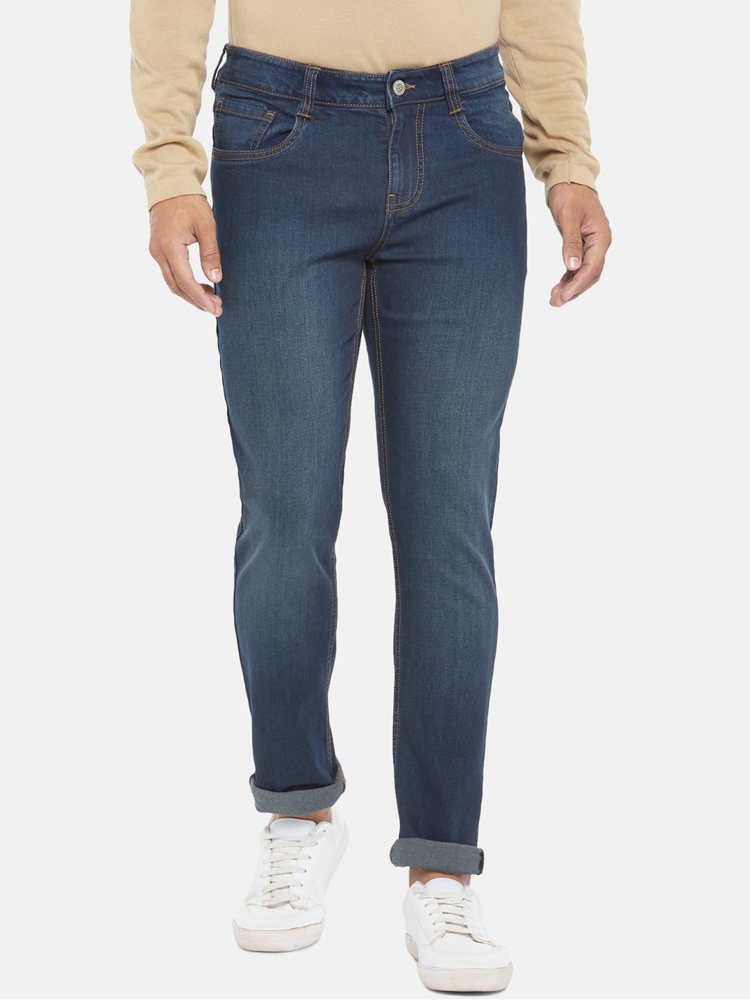 

BYFORD by Pantaloons Men Blue Skinny Fit Low-Rise Light Fade Stretchable Jeans