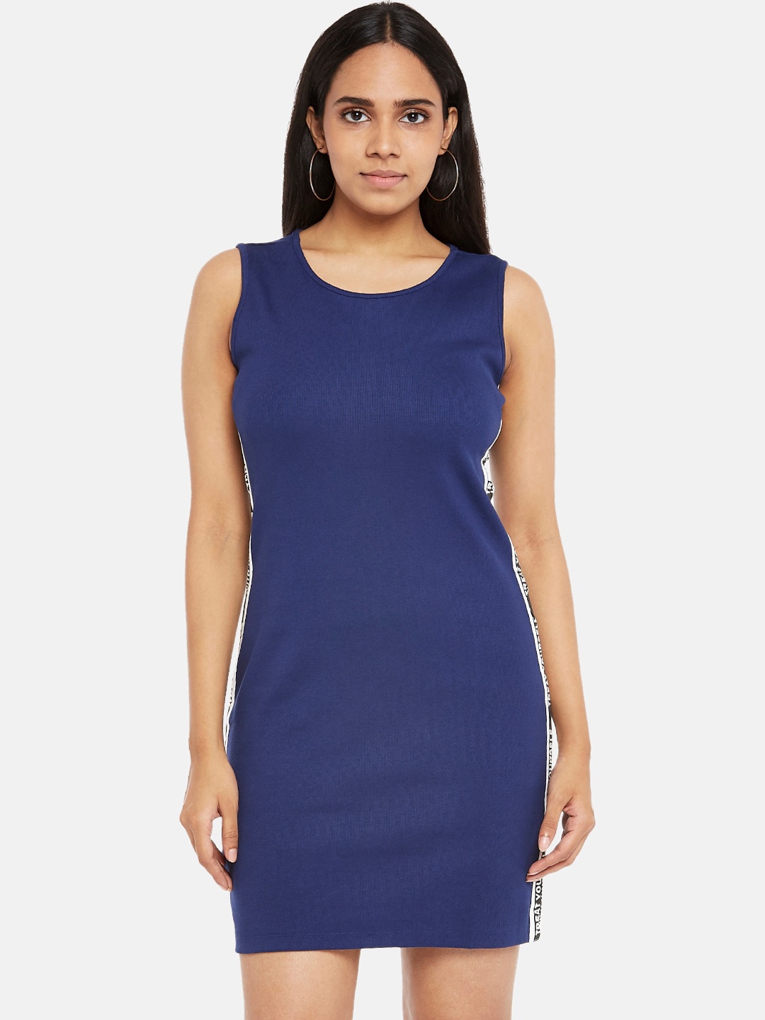 

People Navy Blue Sheath Dress