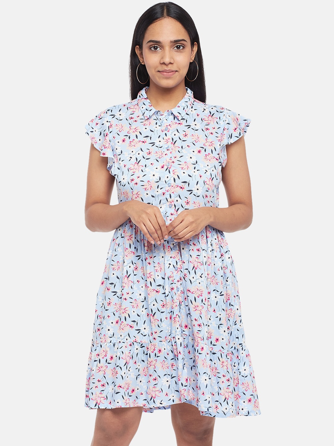 

People Blue & Pink Floral Dress
