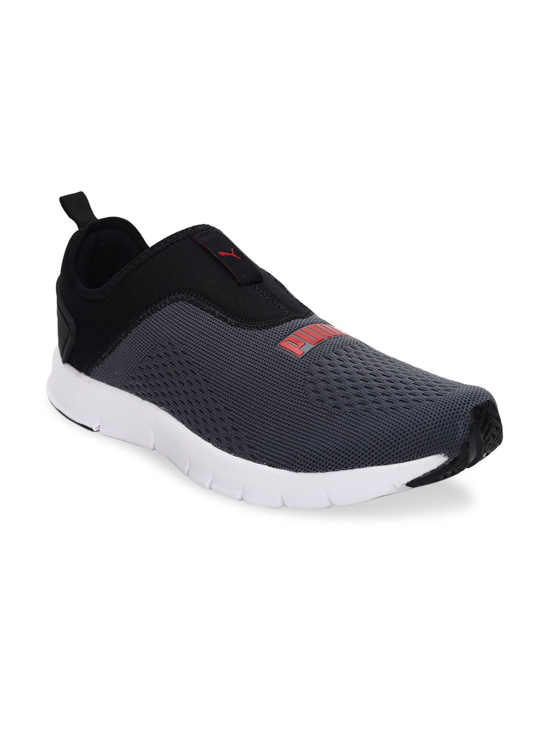 

Puma Men Grey & Black Colourblocked Slip-On Sneakers