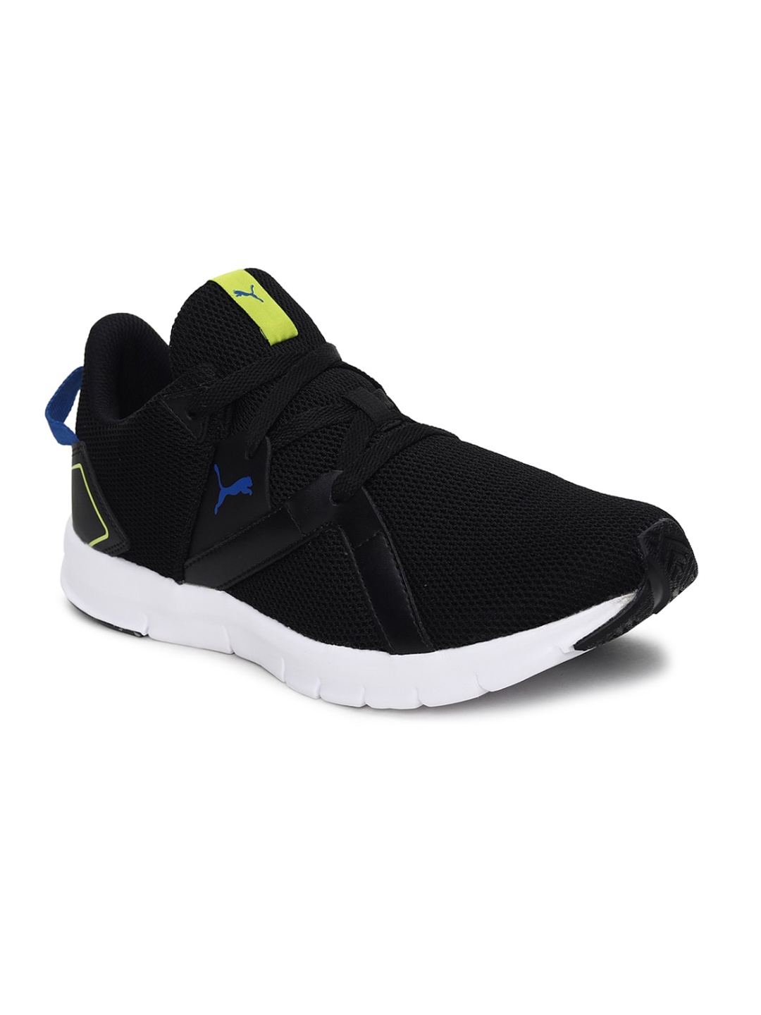 

Puma Men Black & Lime Green Textured Slip-On Sneakers