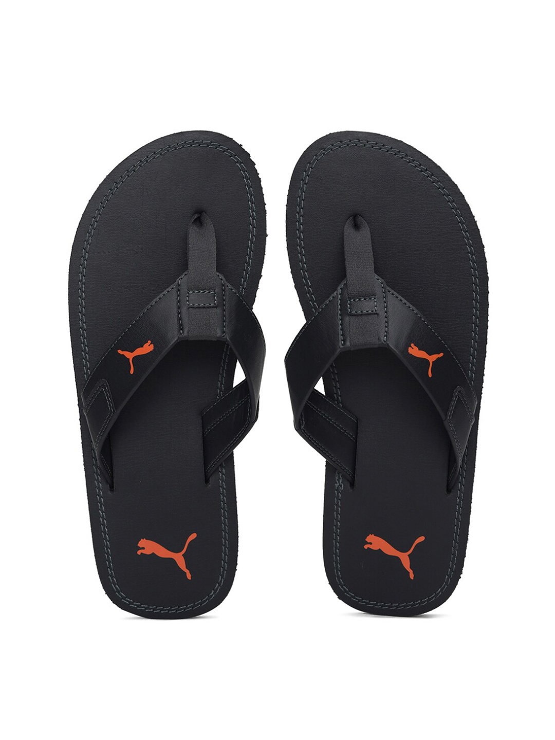 

Puma Men Grey Printed Stamp Thong Flip-Flops