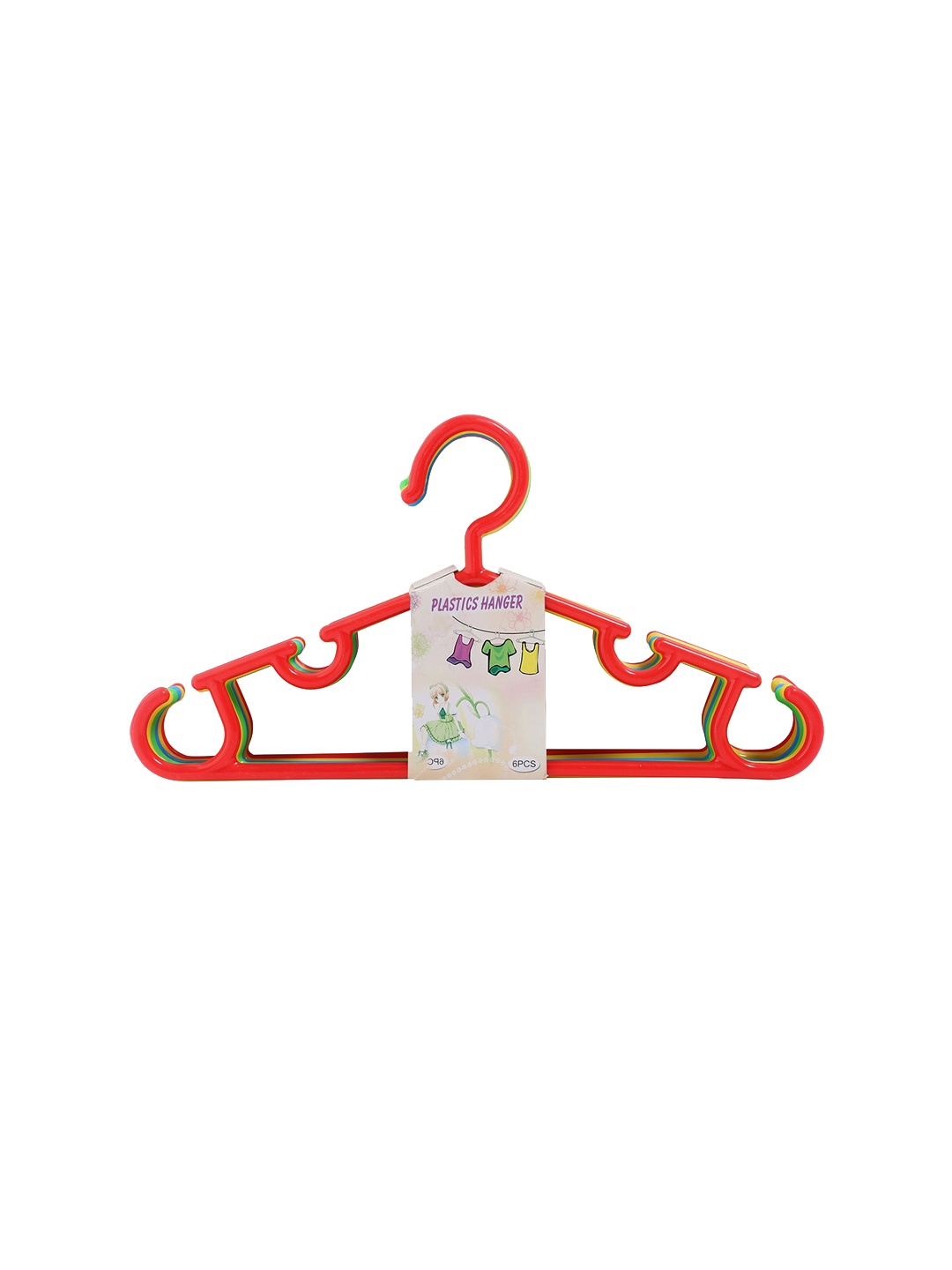 

POKORY Set of 6 Multicoloured Clothes Drying Hangers, Multi
