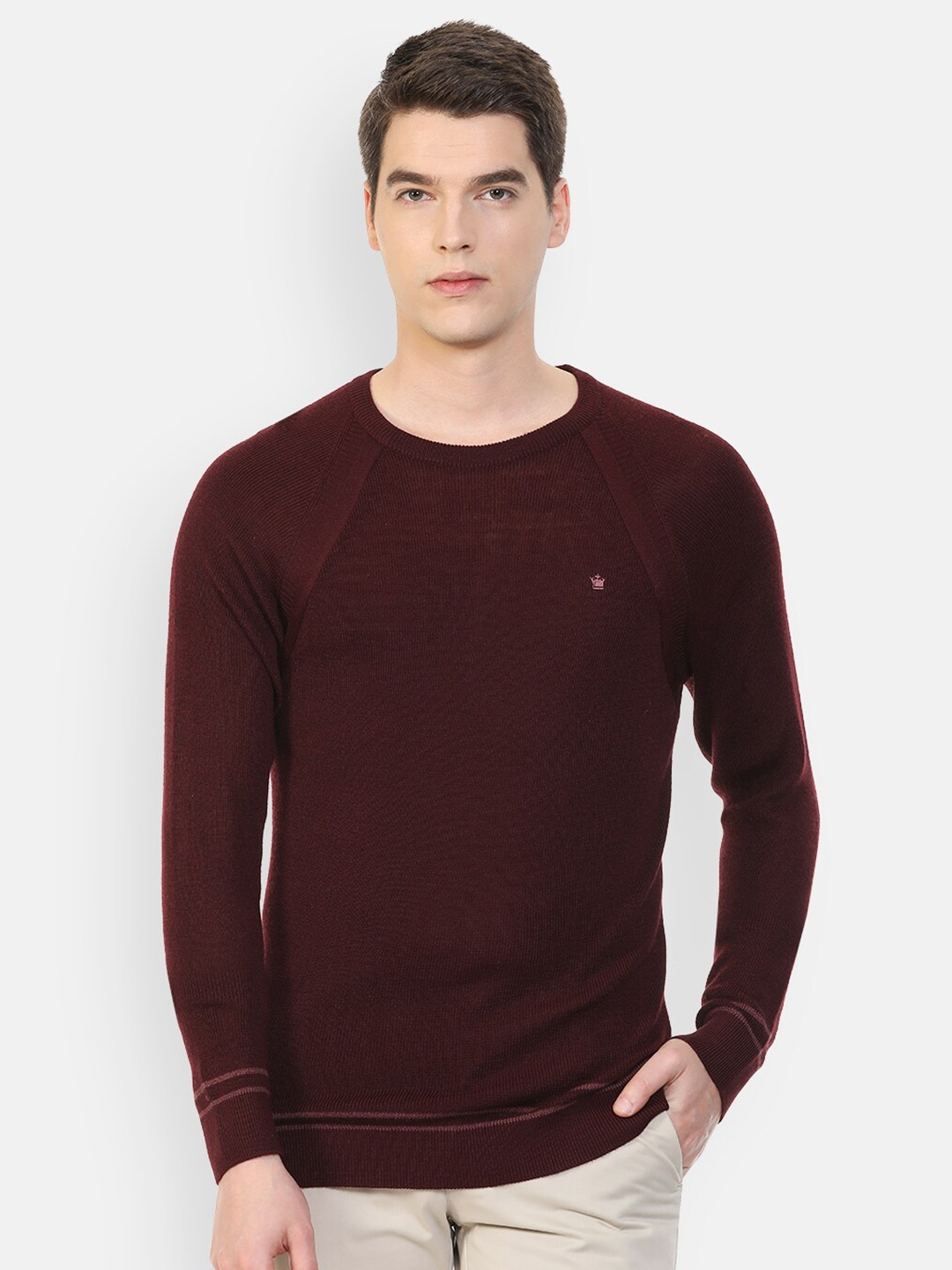 

Louis Philippe Men Maroon Pullover