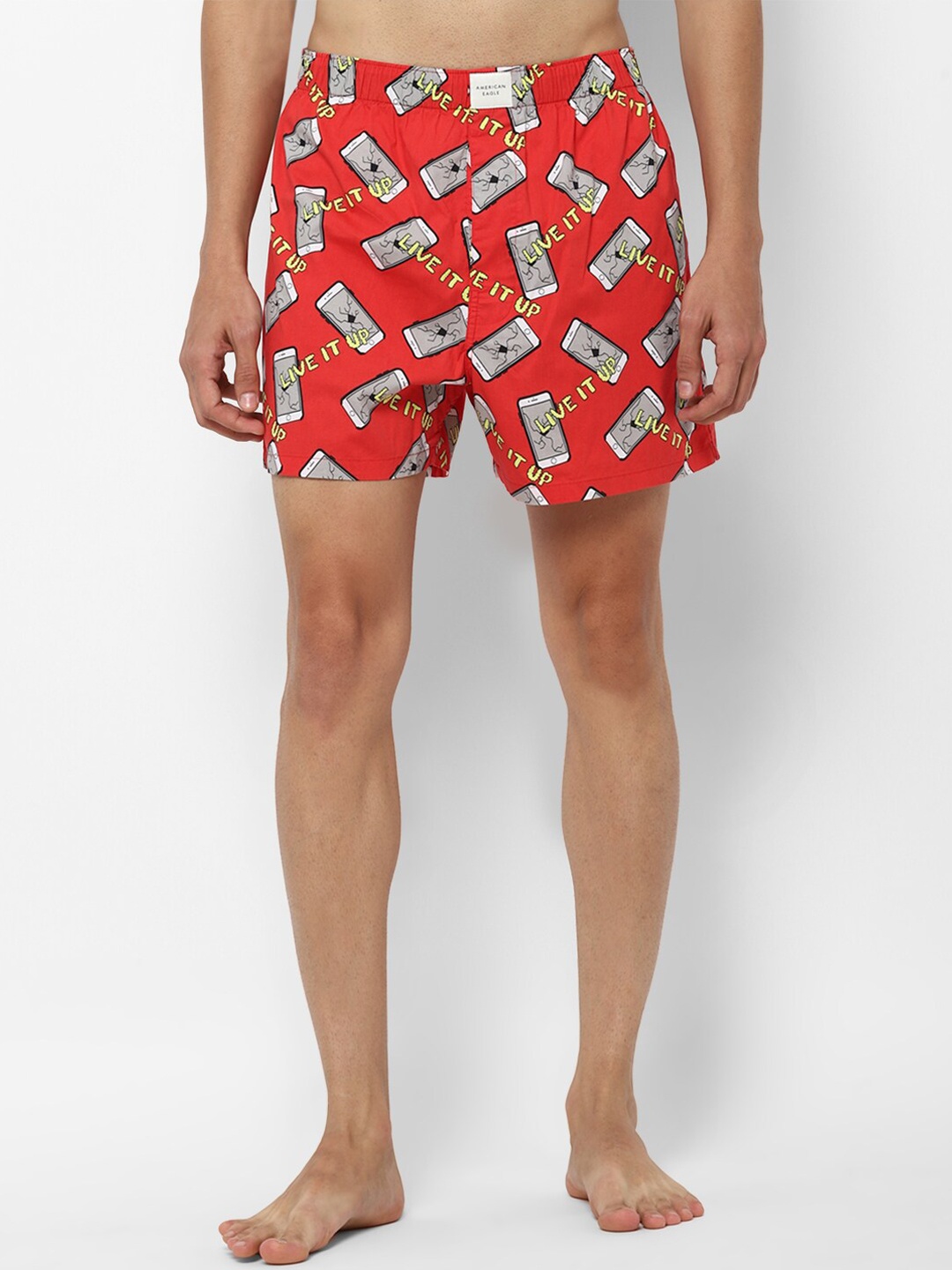 

AMERICAN EAGLE OUTFITTERS Men Red & Yellow Printed Boxers WEC0231379600
