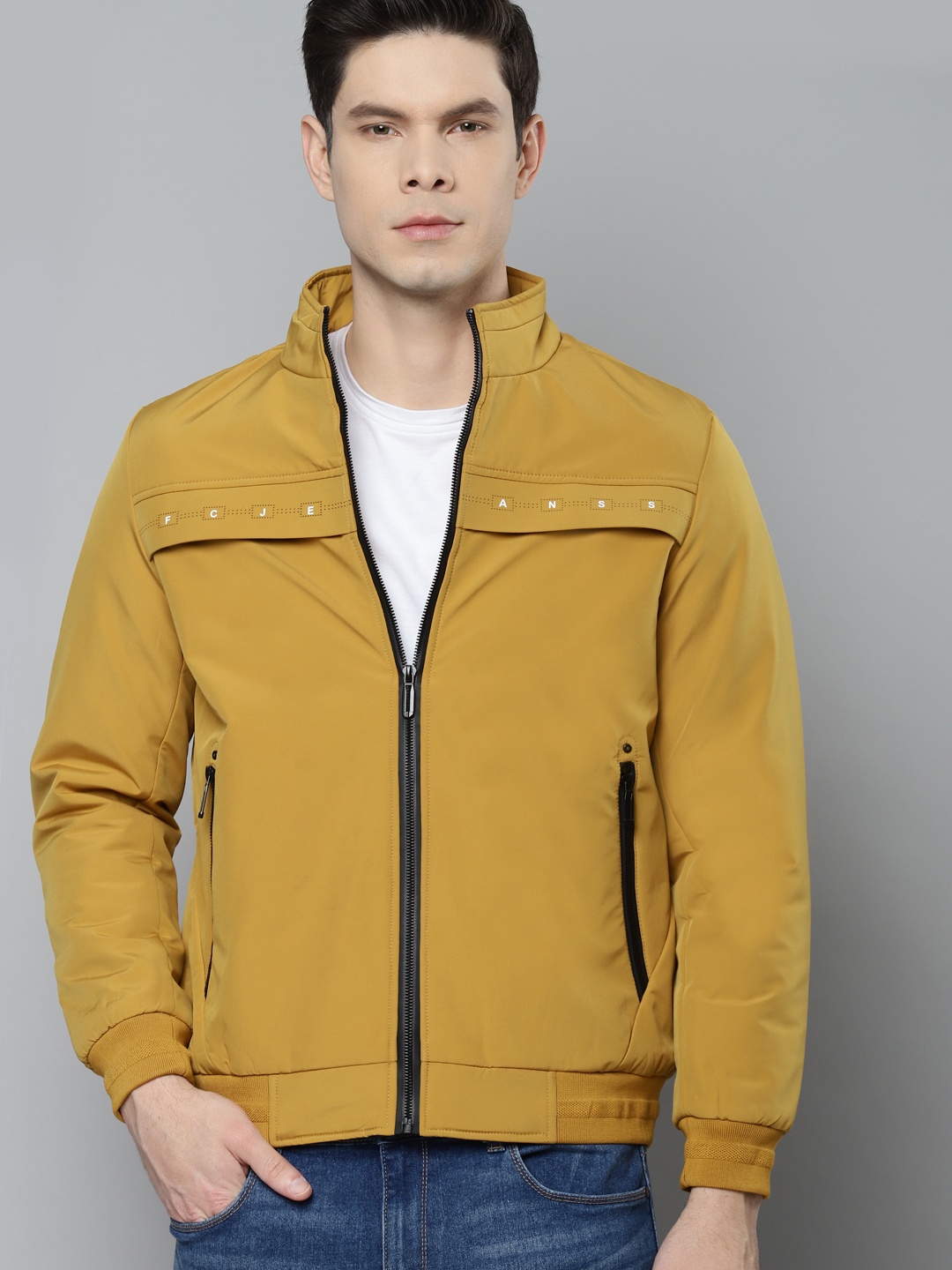 

Fort Collins Men Mustard Yellow Solid Padded Jacket