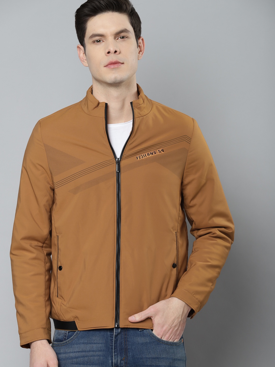 

Fort Collins Men Mustard Brown Solid Tailored Jacket