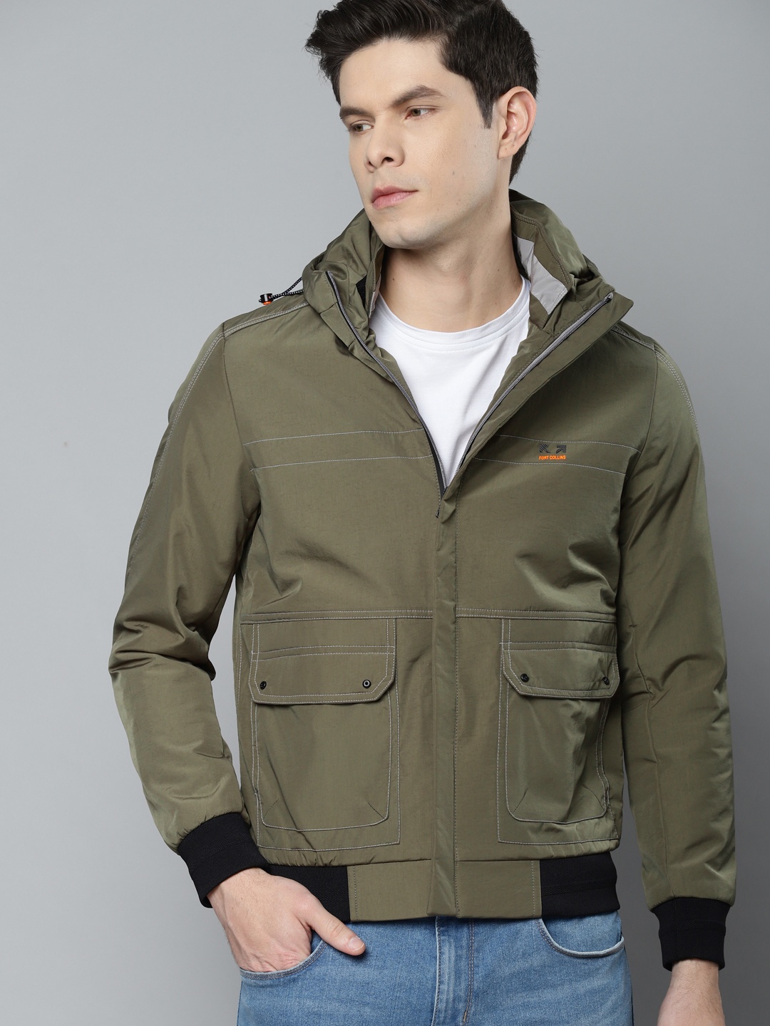 

Fort Collins Men Olive Green Padded Jacket