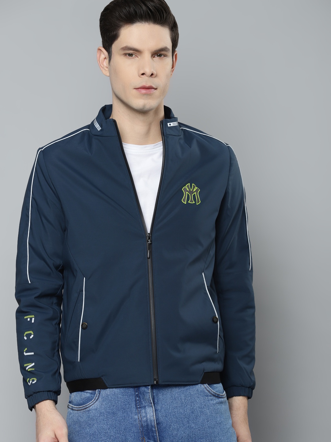 

Fort Collins Men Teal Blue Solid Tailored Jacket