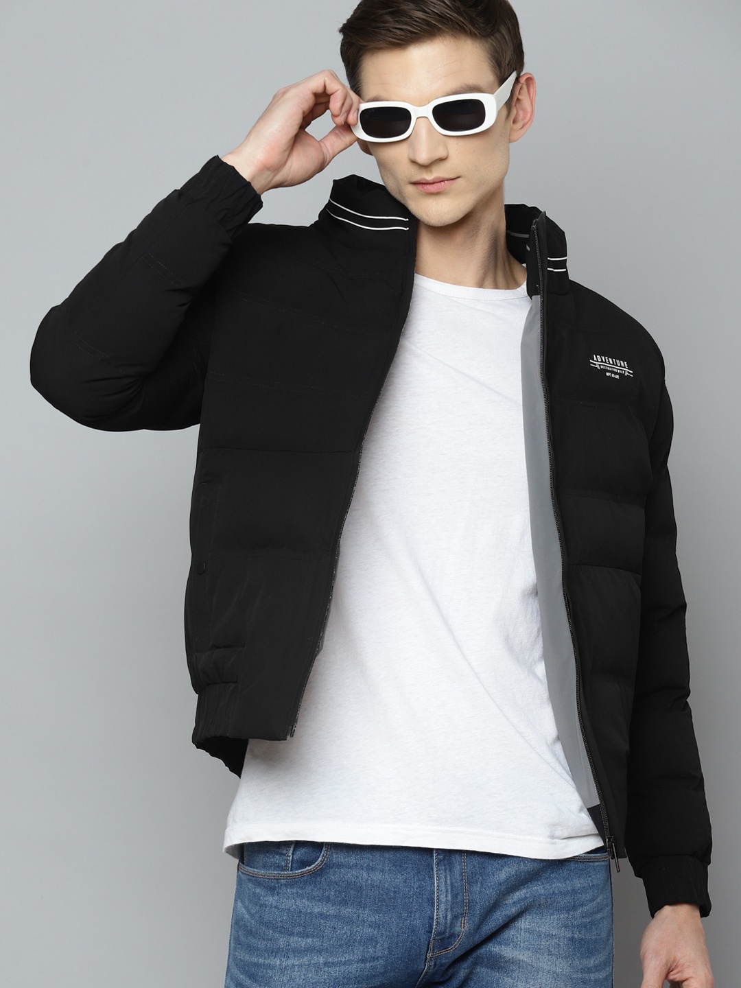 

Fort Collins Men Black Solid Bomber Jacket
