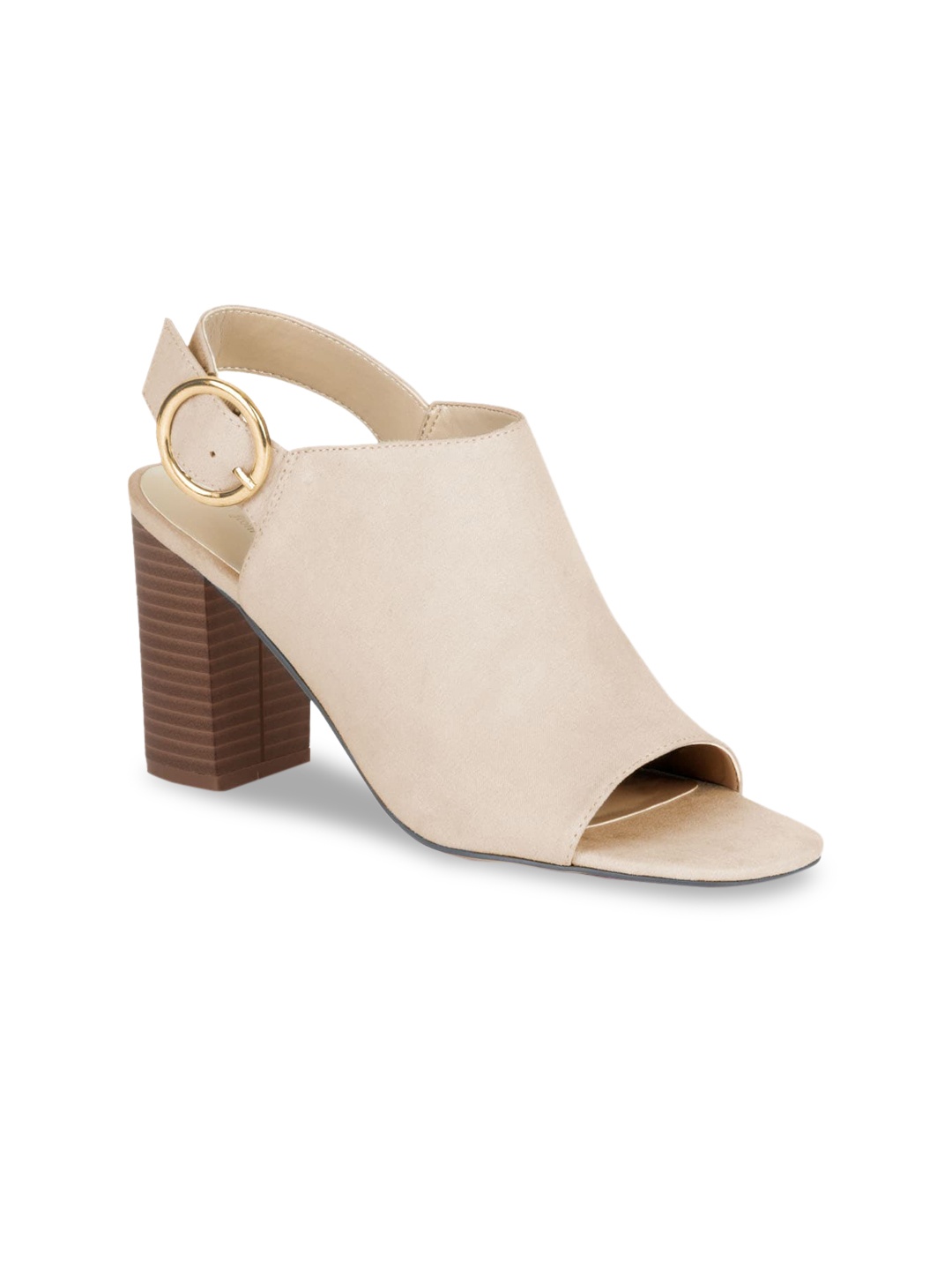 

London Rag Pink Work Block Peep Toes with Buckles