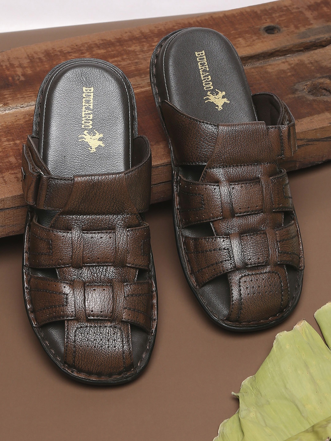 

Buckaroo Men Brown Solid Casual Fisherman Sandals