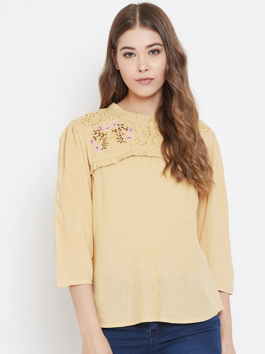 

Ruhaans Beige Regular Top